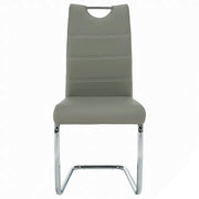 Scaun de bucatarie ABIRA NEW, gri deschis/crom, piele ecologica/metal, 43x44x96 cm