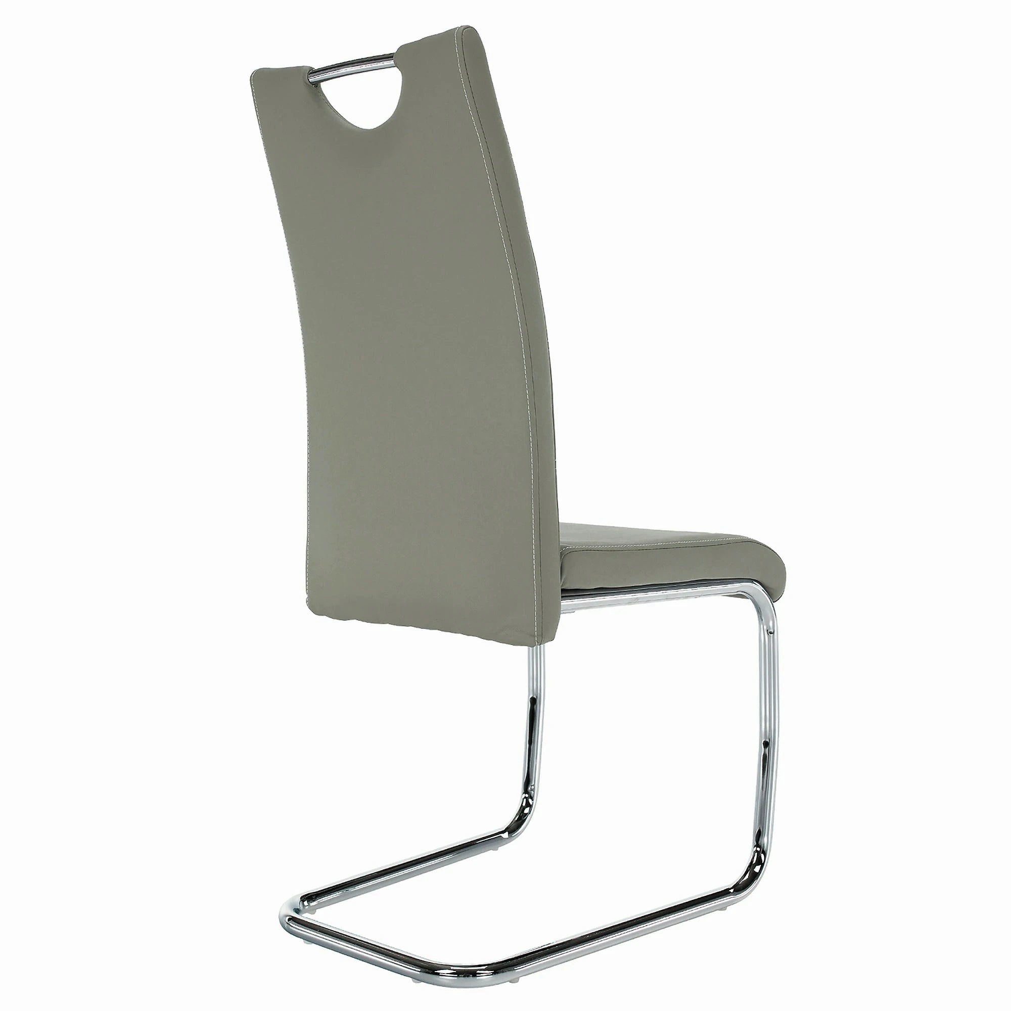 Scaun de bucatarie ABIRA NEW, gri deschis/crom, piele ecologica/metal, 43x44x96 cm