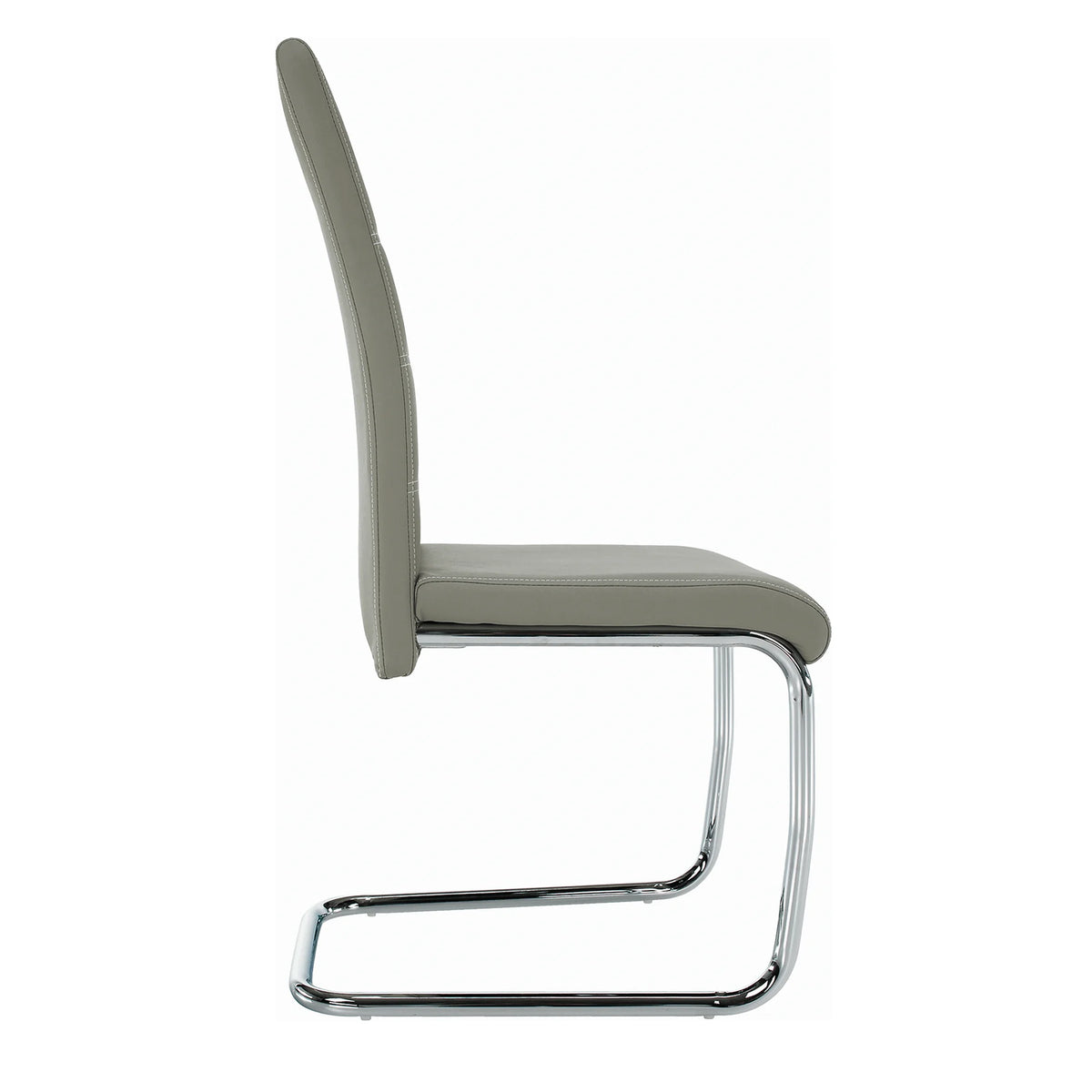 Scaun de bucatarie ABIRA NEW, gri deschis/crom, piele ecologica/metal, 43x44x96 cm
