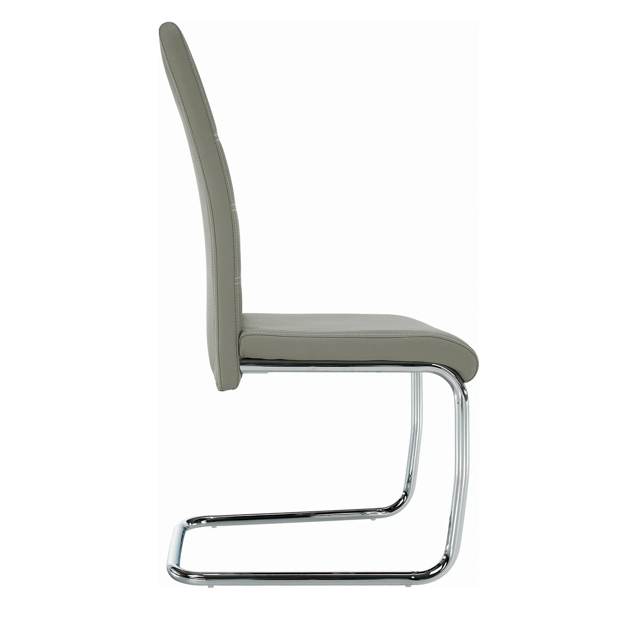 Scaun de bucatarie ABIRA NEW, gri deschis/crom, piele ecologica/metal, 43x44x96 cm