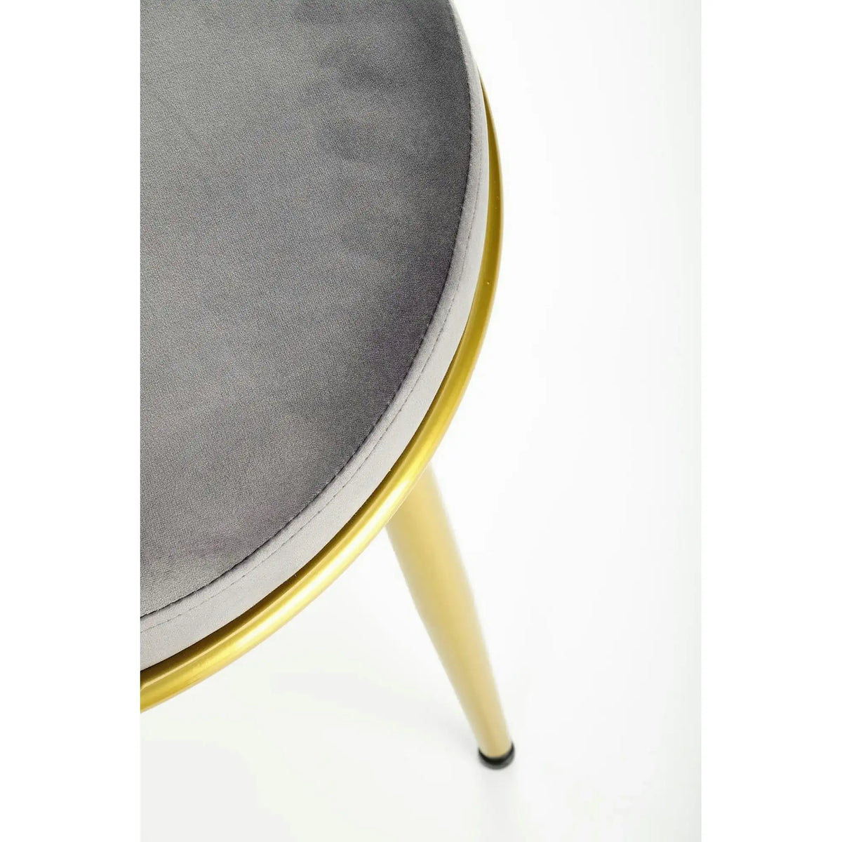 Scaun de dining K517, gri/auriu, stofa catifelata/metal, 57x60x79 cm