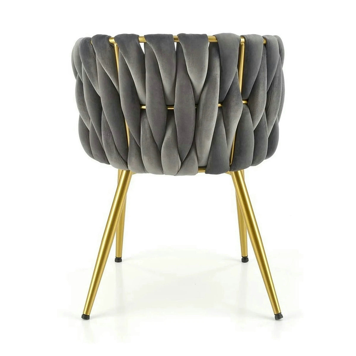 Scaun de dining K517, gri/auriu, stofa catifelata/metal, 57x60x79 cm