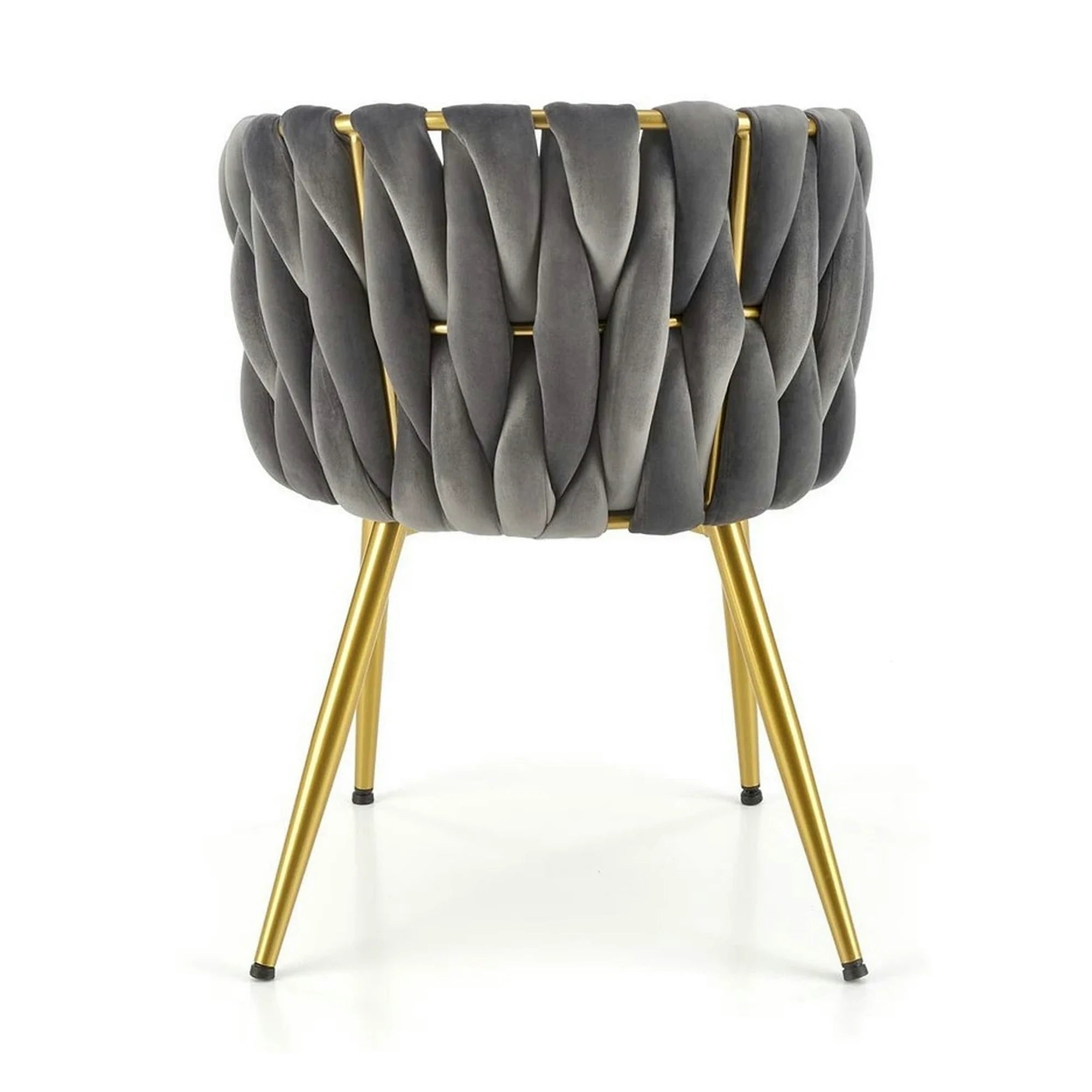 Scaun de dining K517, gri/auriu, stofa catifelata/metal, 57x60x79 cm