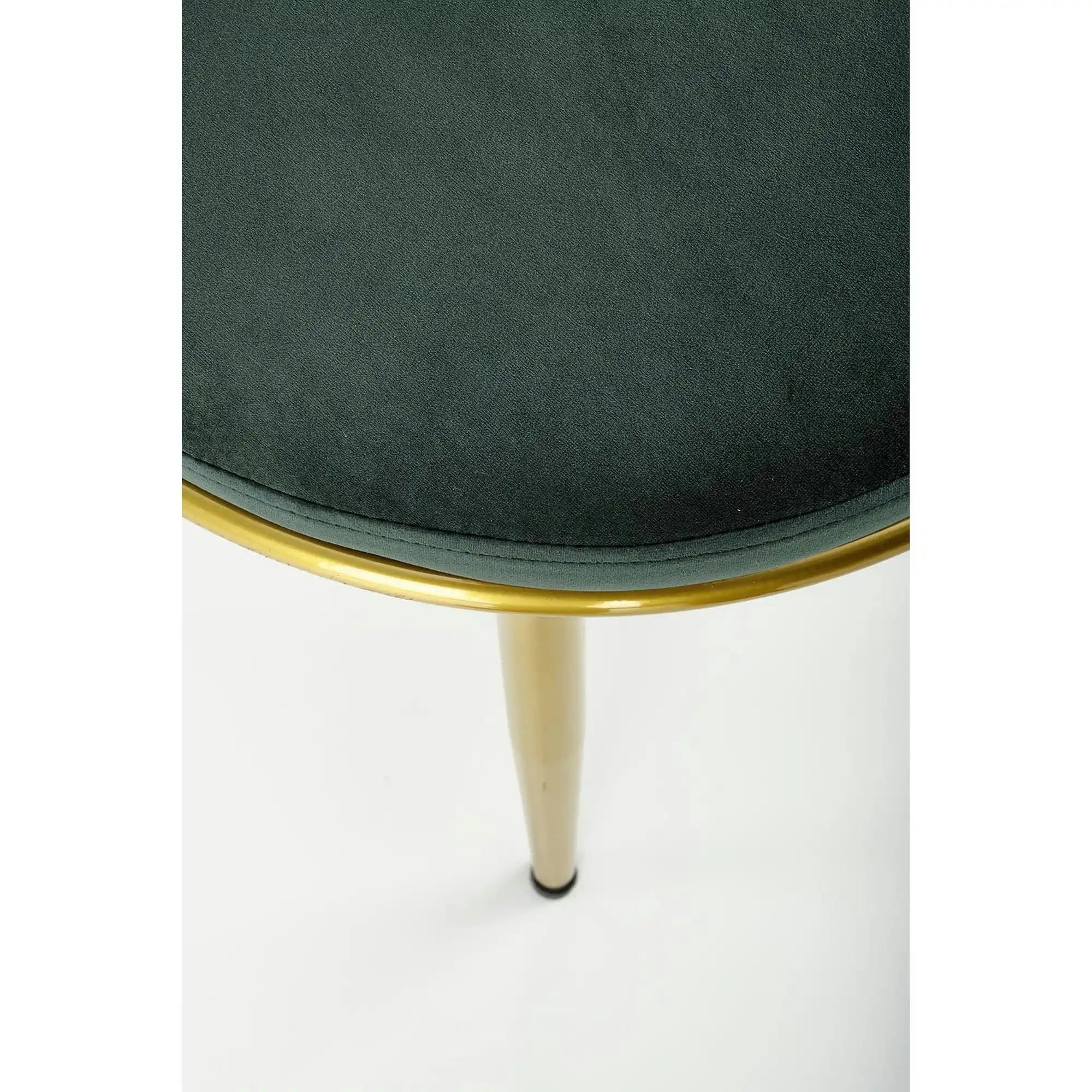Scaun de dining K517, verde inchis/auriu, stofa catifelata/metal, 57x60x79 cm