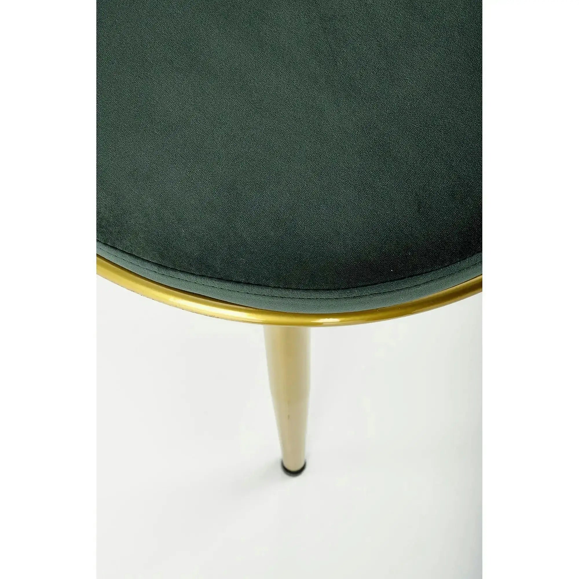 Scaun de dining K517, verde inchis/auriu, stofa catifelata/metal, 57x60x79 cm