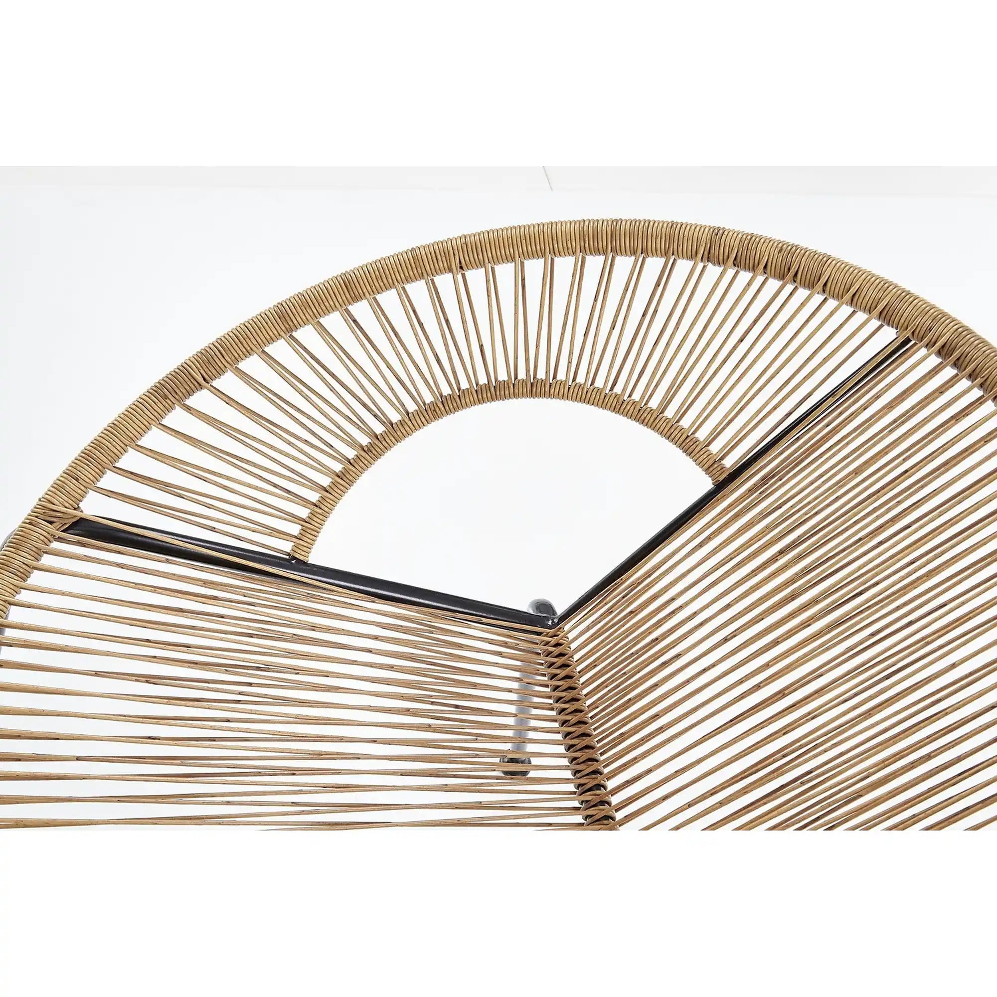 Scaun de gradina BARI, maro/negru, rattan sintetic/otel, 69x60x74x44 cm