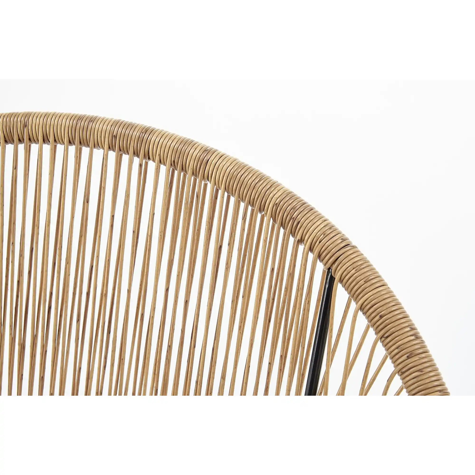 Scaun de gradina BARI, maro/negru, rattan sintetic/otel, 69x60x74x44 cm