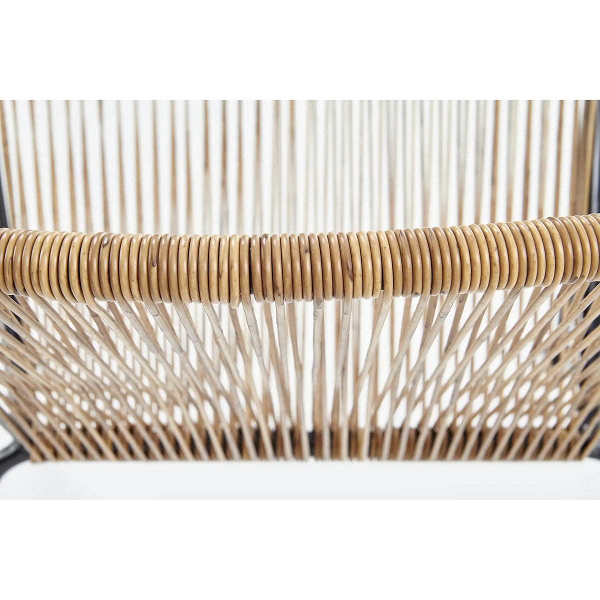 Scaun de gradina BARI, maro/negru, rattan sintetic/otel, 69x60x74x44 cm