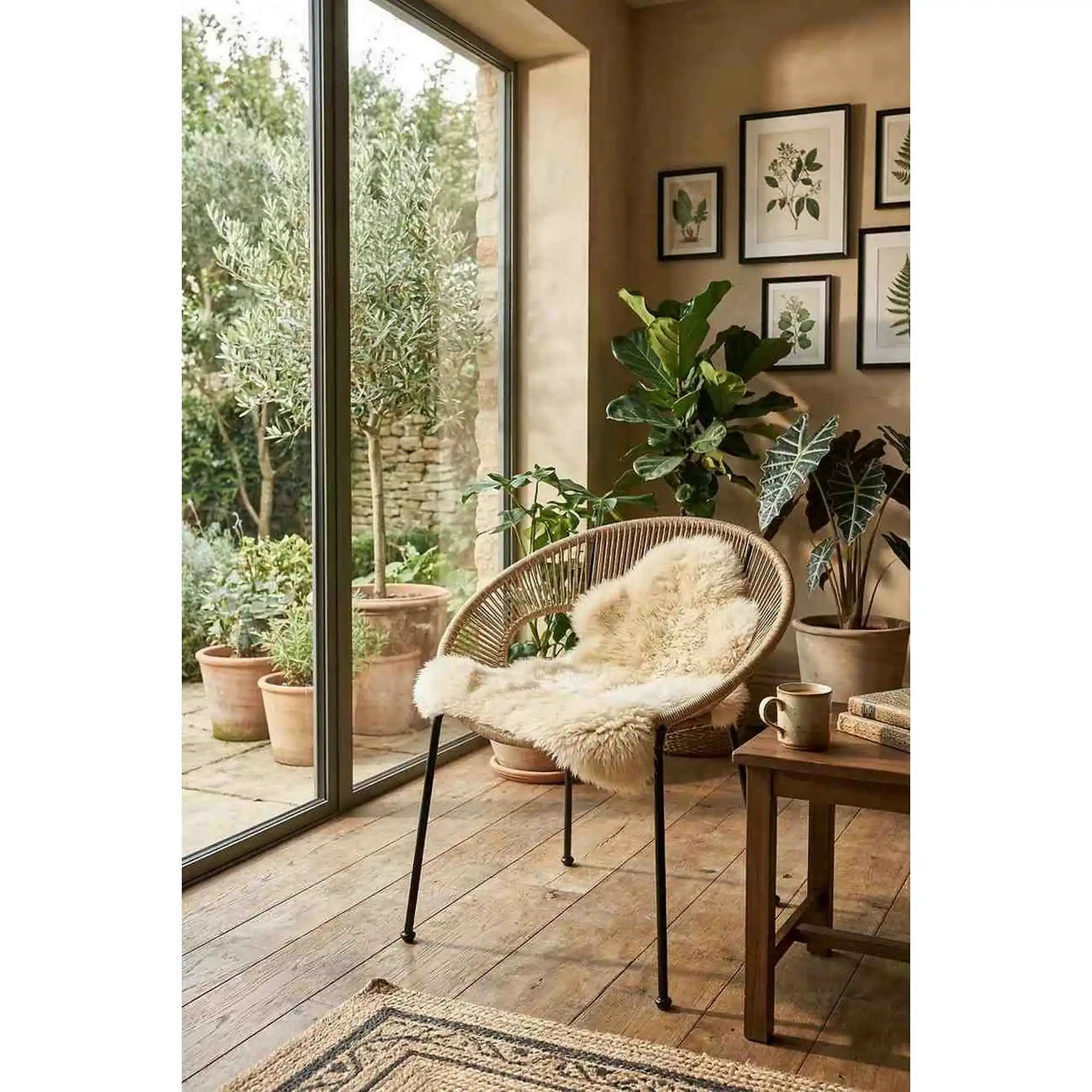 Scaun de gradina BARI, maro/negru, rattan sintetic/otel, 69x60x74x44 cm