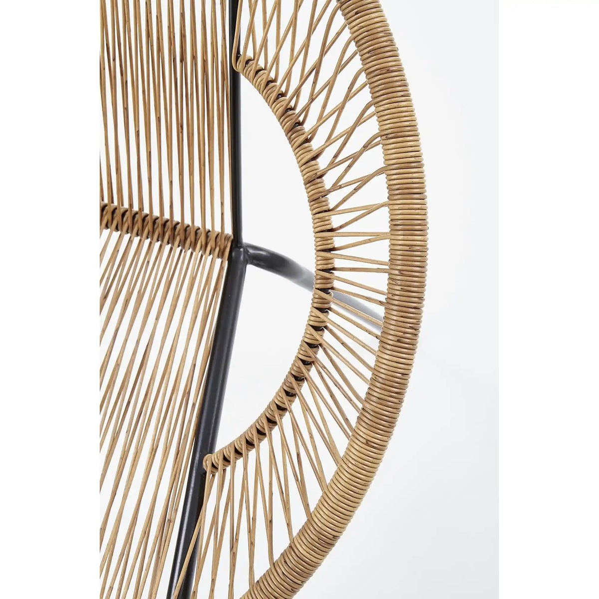 Scaun de gradina BARI, maro/negru, rattan sintetic/otel, 69x60x74x44 cm