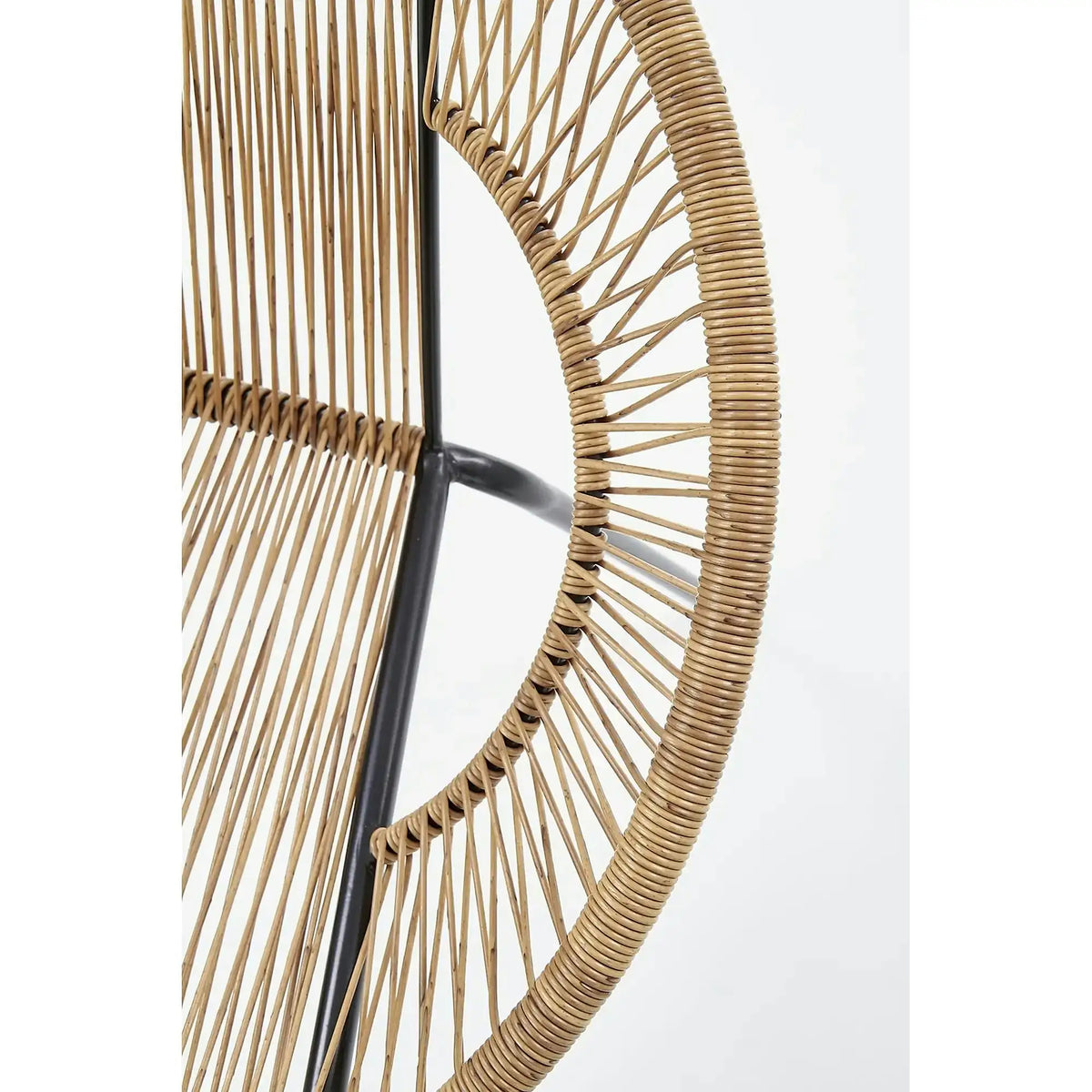 Scaun de gradina BARI, maro/negru, rattan sintetic/otel, 69x60x74x44 cm