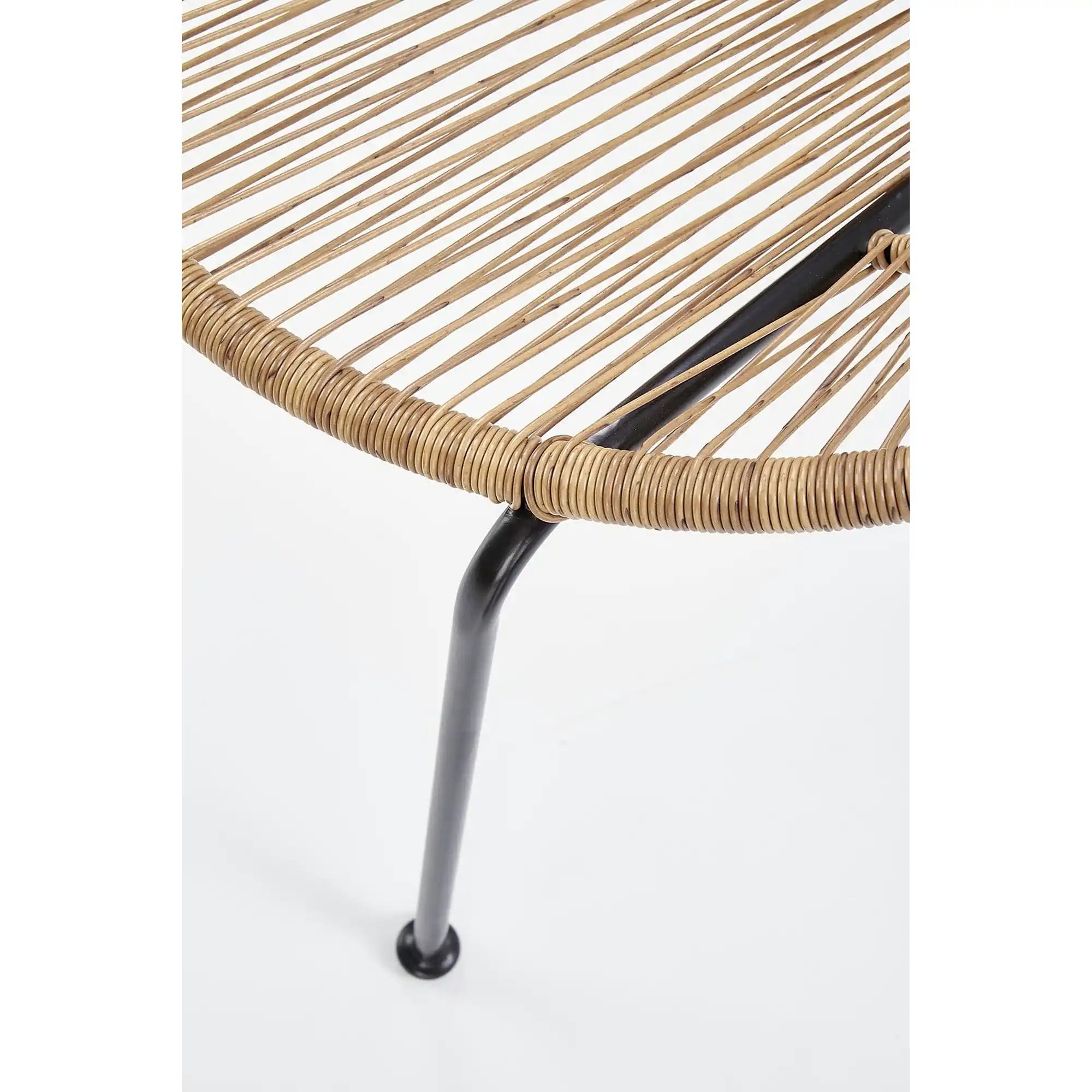 Scaun de gradina BARI, maro/negru, rattan sintetic/otel, 69x60x74x44 cm