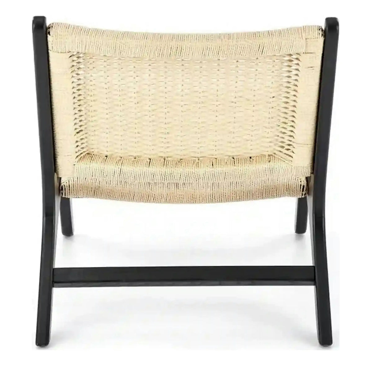 Scaun de gradina FODEN, bej deschis/negru, rattan natural/lemn, 65x74x84 cm
