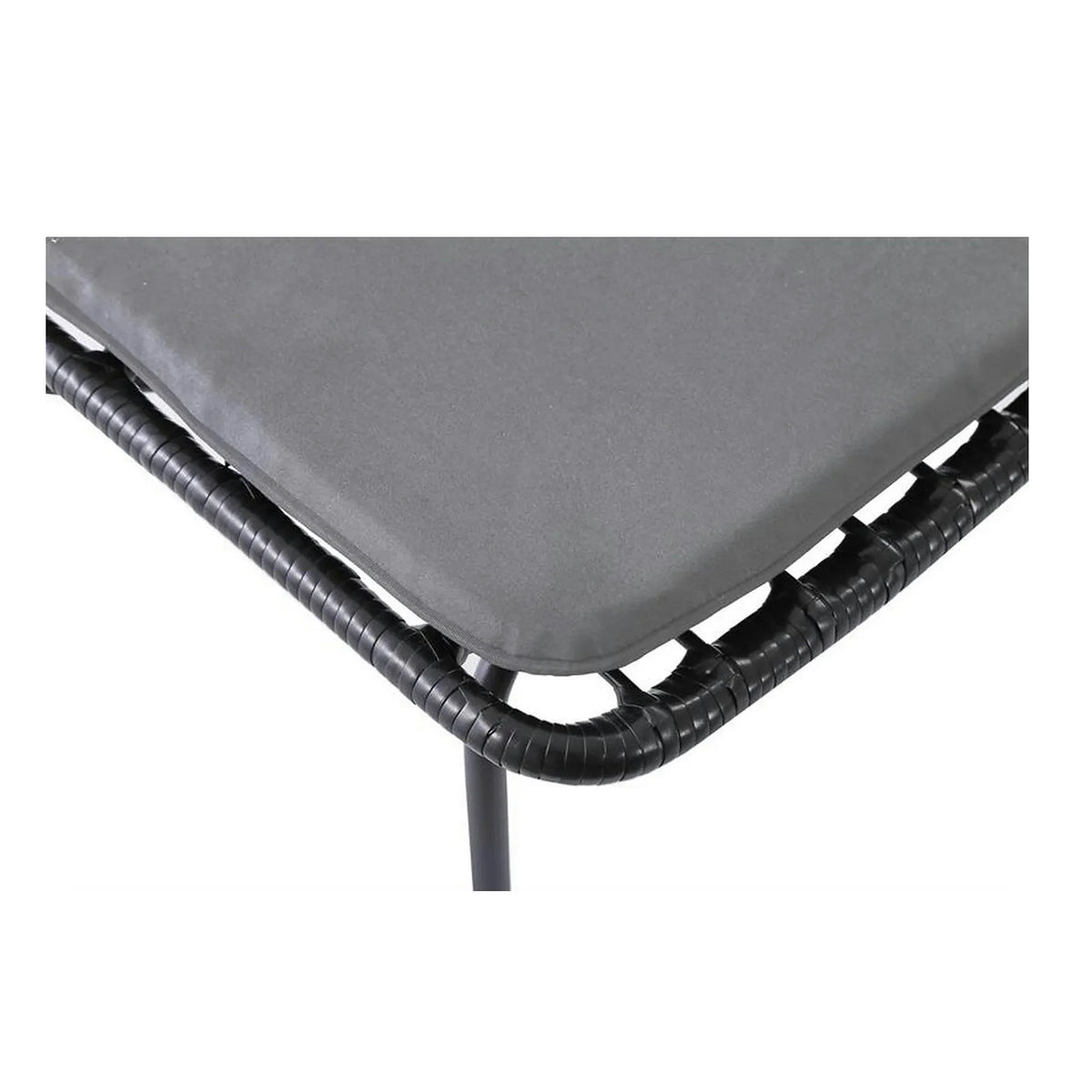 Scaun de gradina K401, gri/negru, rattan sintetic/otel, 47x45x85x43 cm