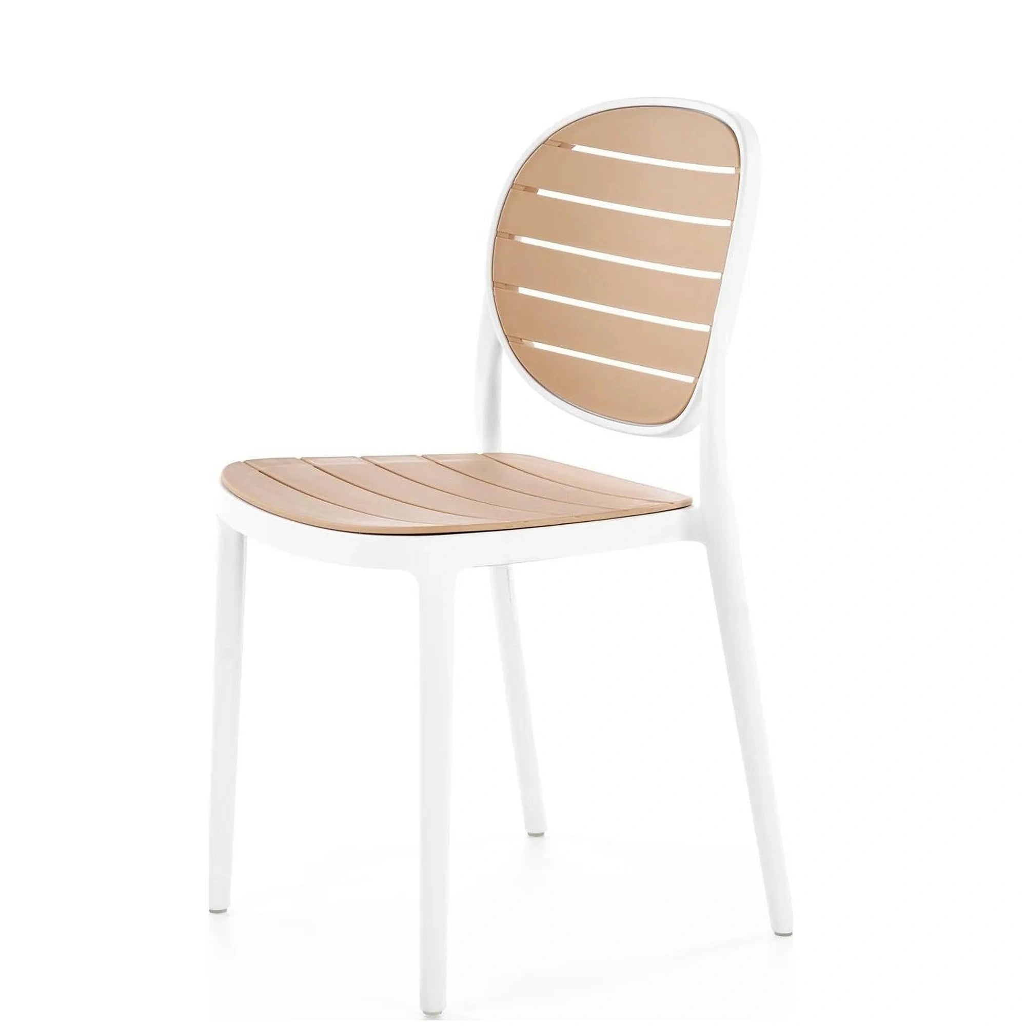 Scaun de gradina K529, stejar/alb, polipropilena, 42x51x83 cm