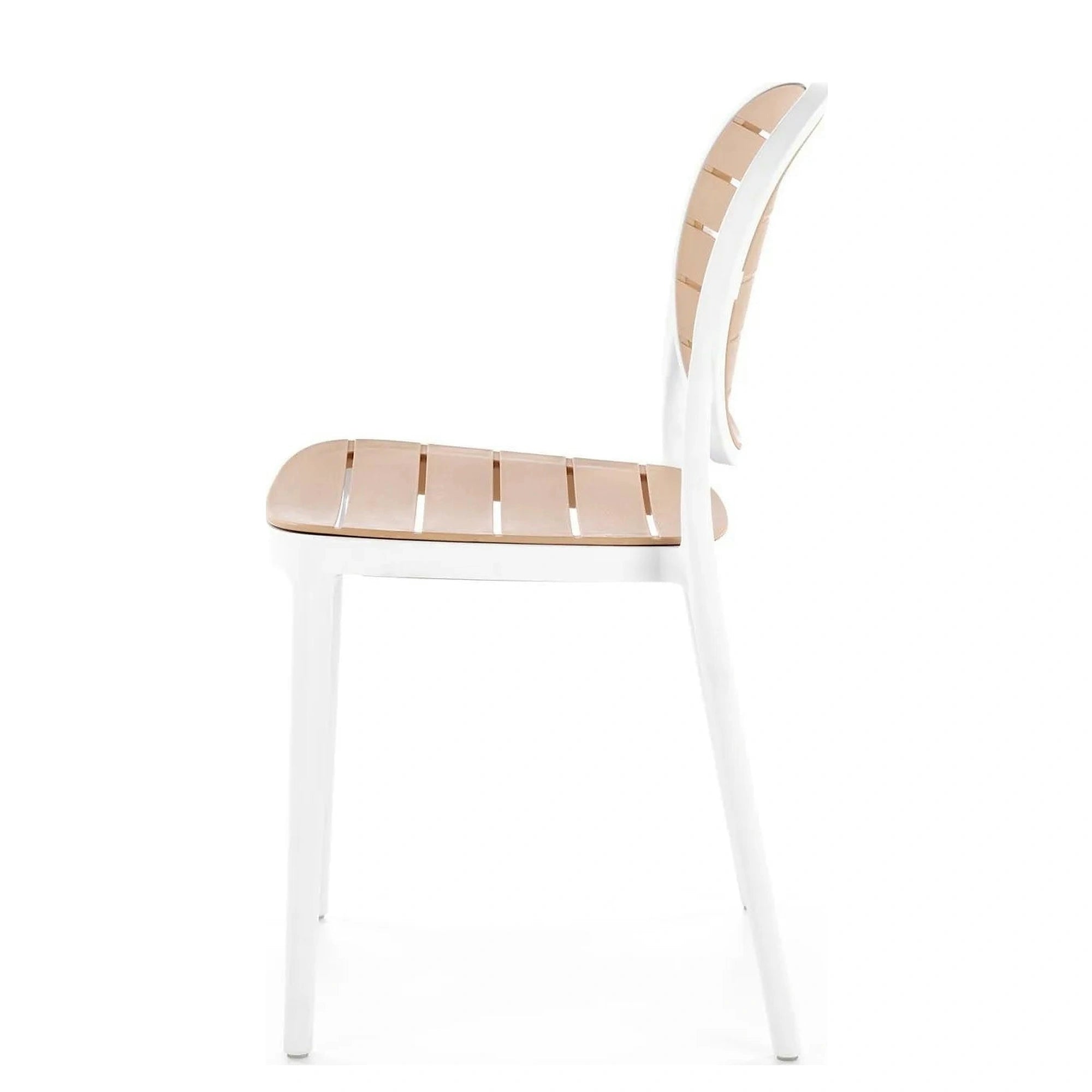 Scaun de gradina K529, stejar/alb, polipropilena, 42x51x83 cm
