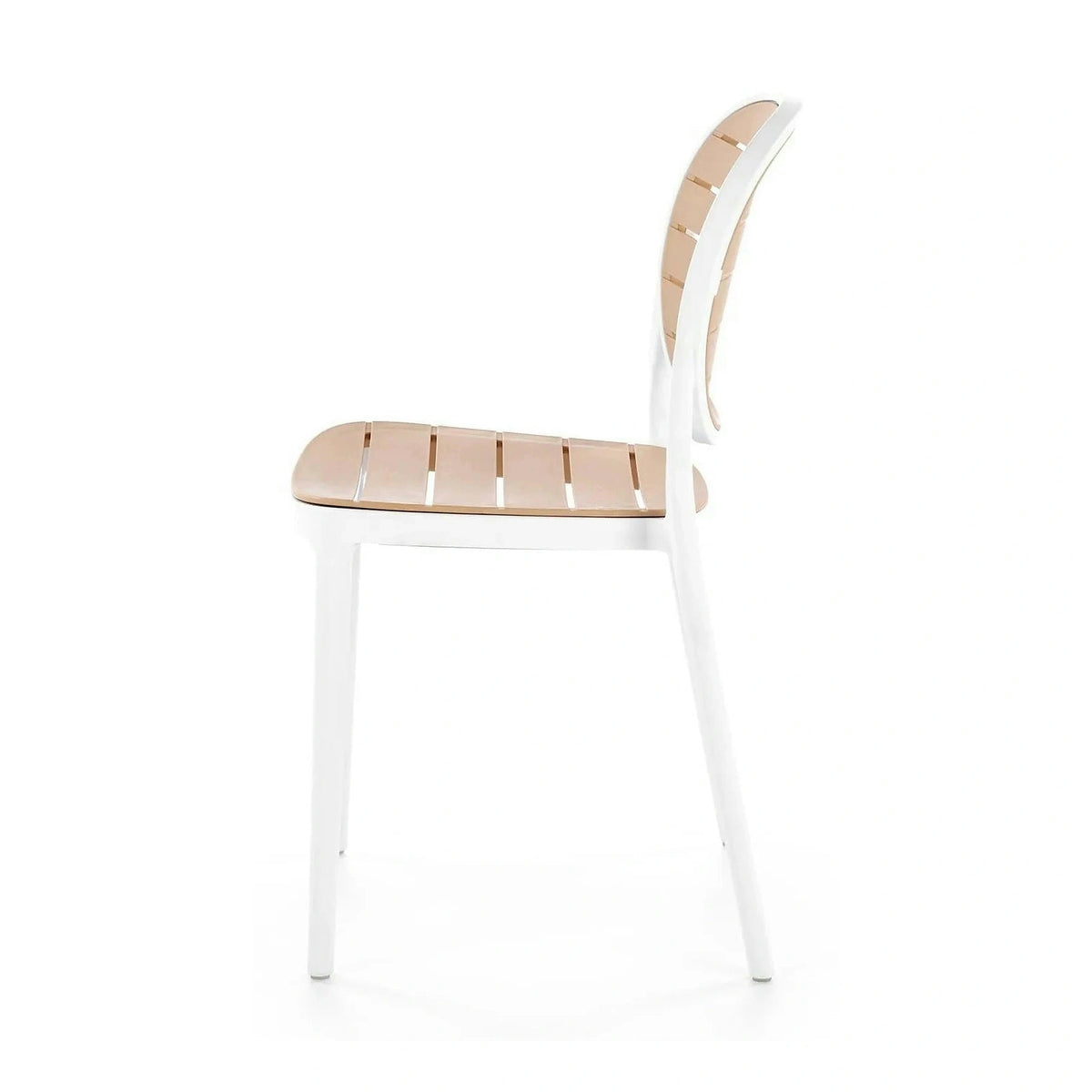 Scaun de gradina K529, stejar/alb, polipropilena, 42x51x83 cm