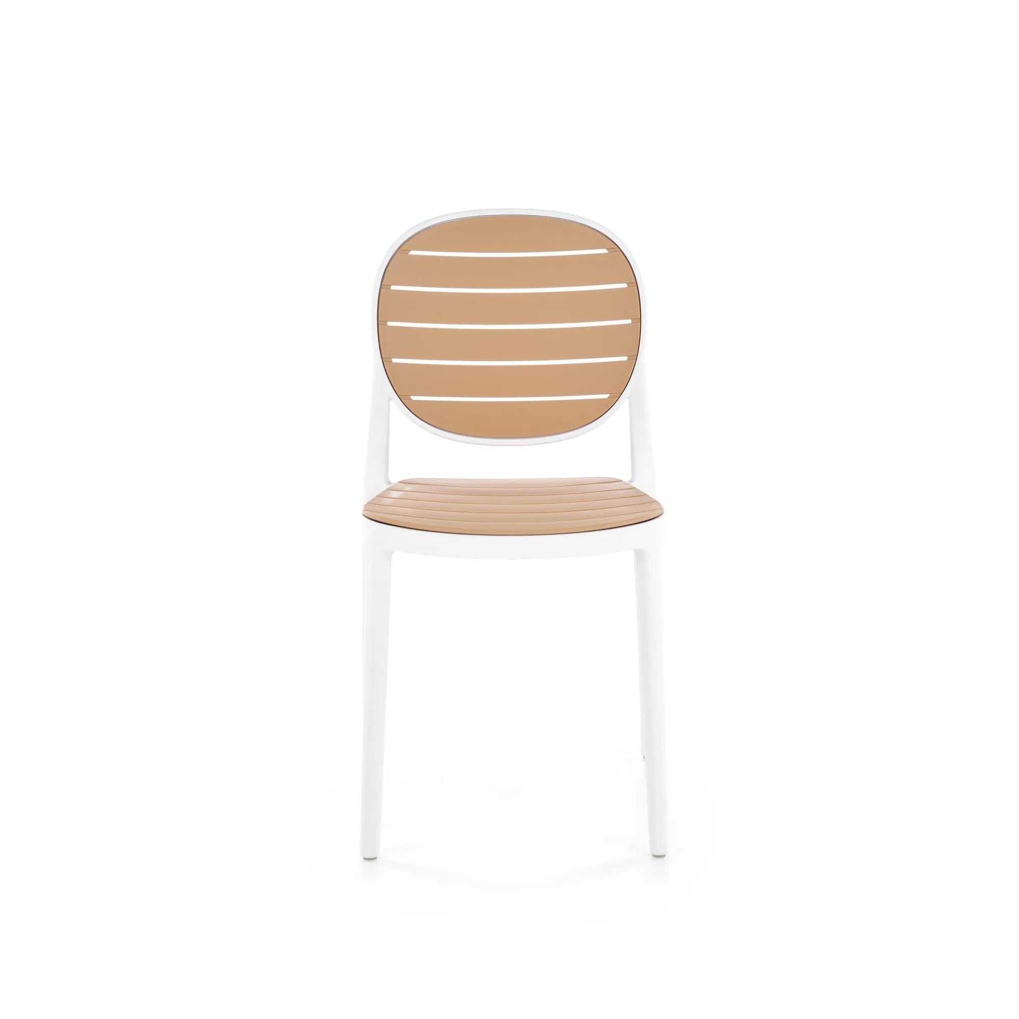 Scaun de gradina K529, stejar/alb, polipropilena, 42x51x83 cm