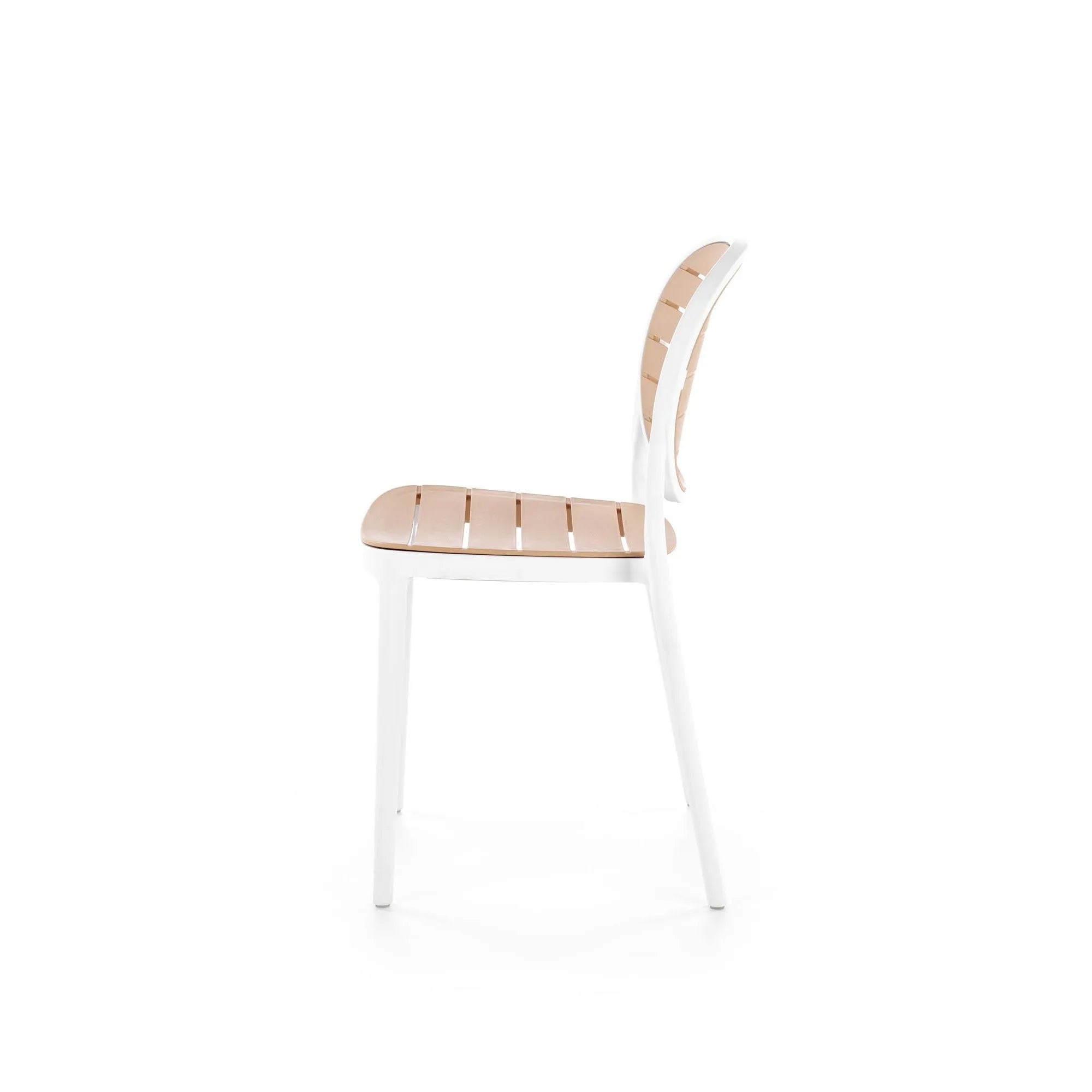 Scaun de gradina K529, stejar/alb, polipropilena, 42x51x83 cm