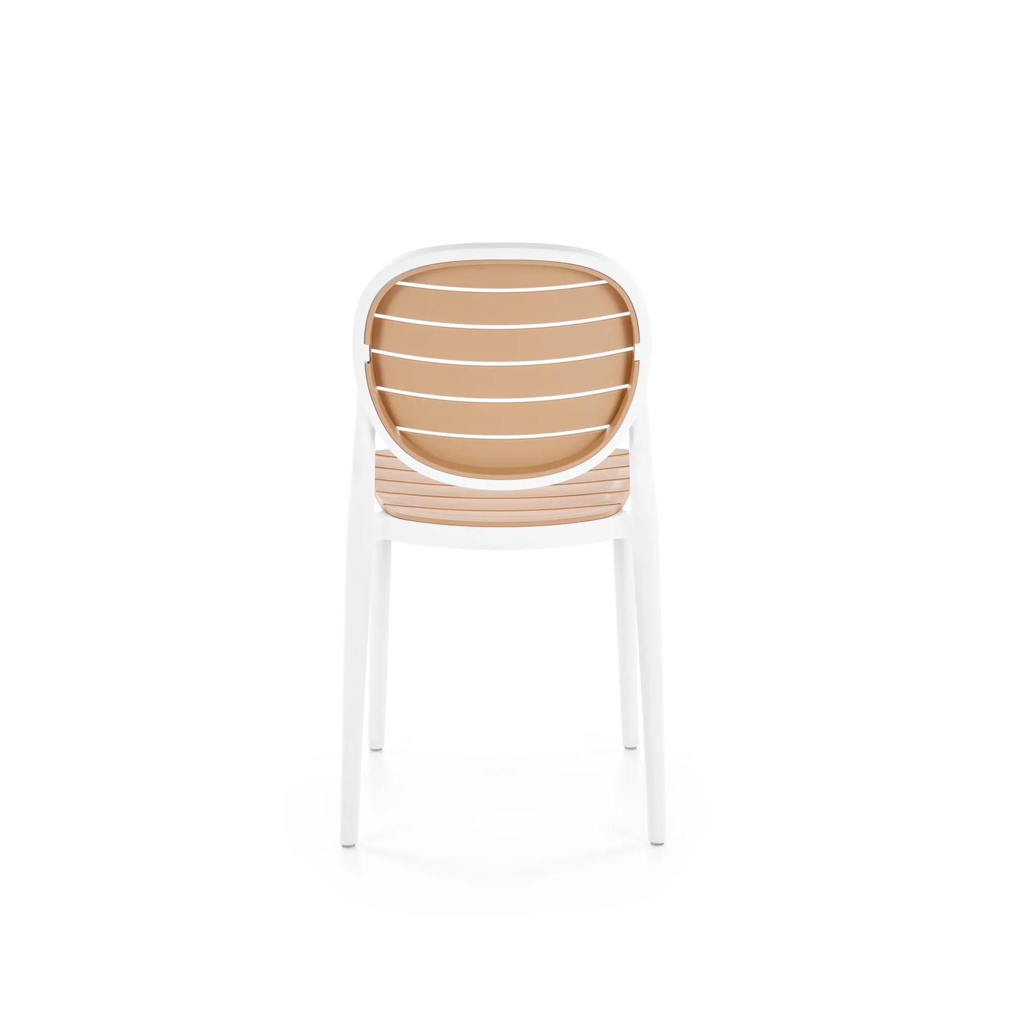 Scaun de gradina K529, stejar/alb, polipropilena, 42x51x83 cm