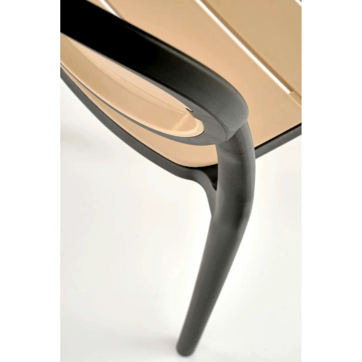 Scaun de gradina K529, stejar/negru, polipropilena, 42x51x83 cm