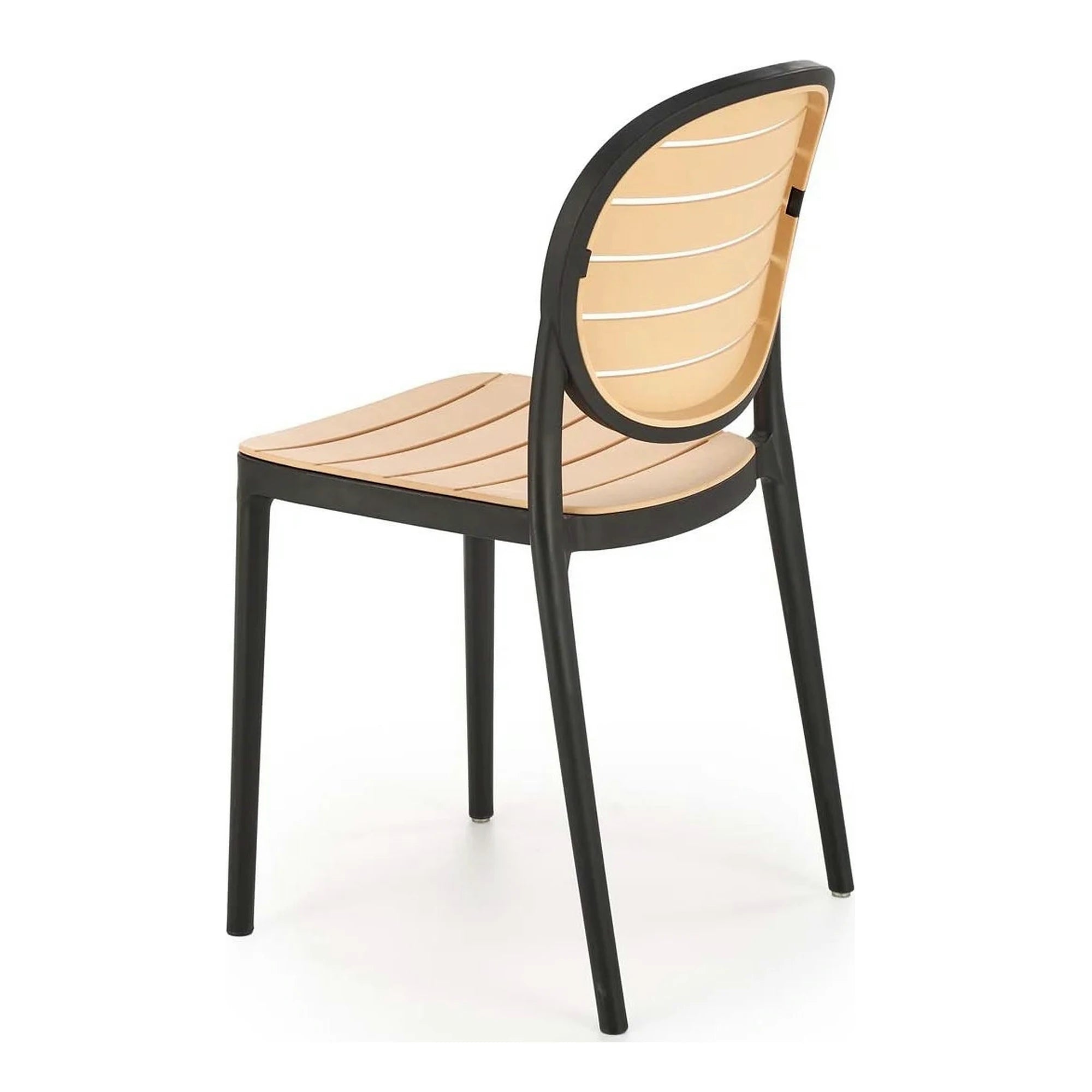 Scaun de gradina K529, stejar/negru, polipropilena, 42x51x83 cm