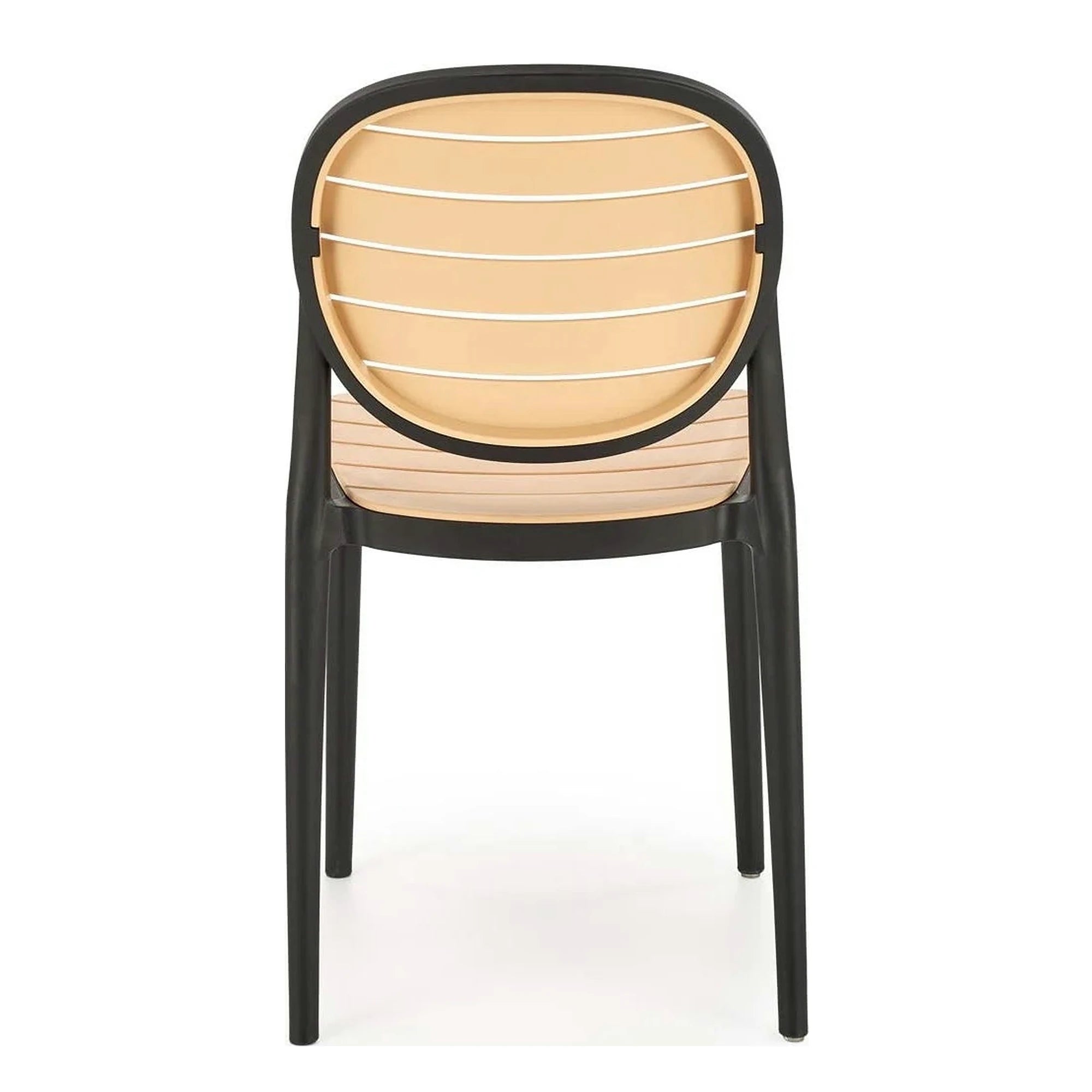 Scaun de gradina K529, stejar/negru, polipropilena, 42x51x83 cm