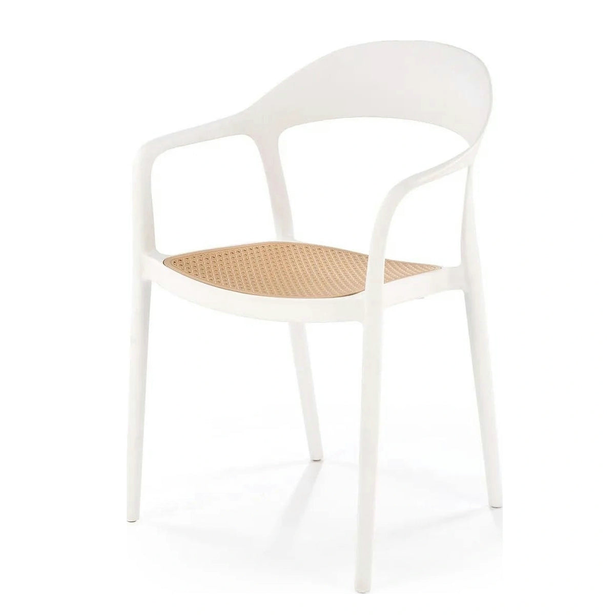 Scaun de gradina K530, stejar/alb, polipropilena, 57x52x80 cm