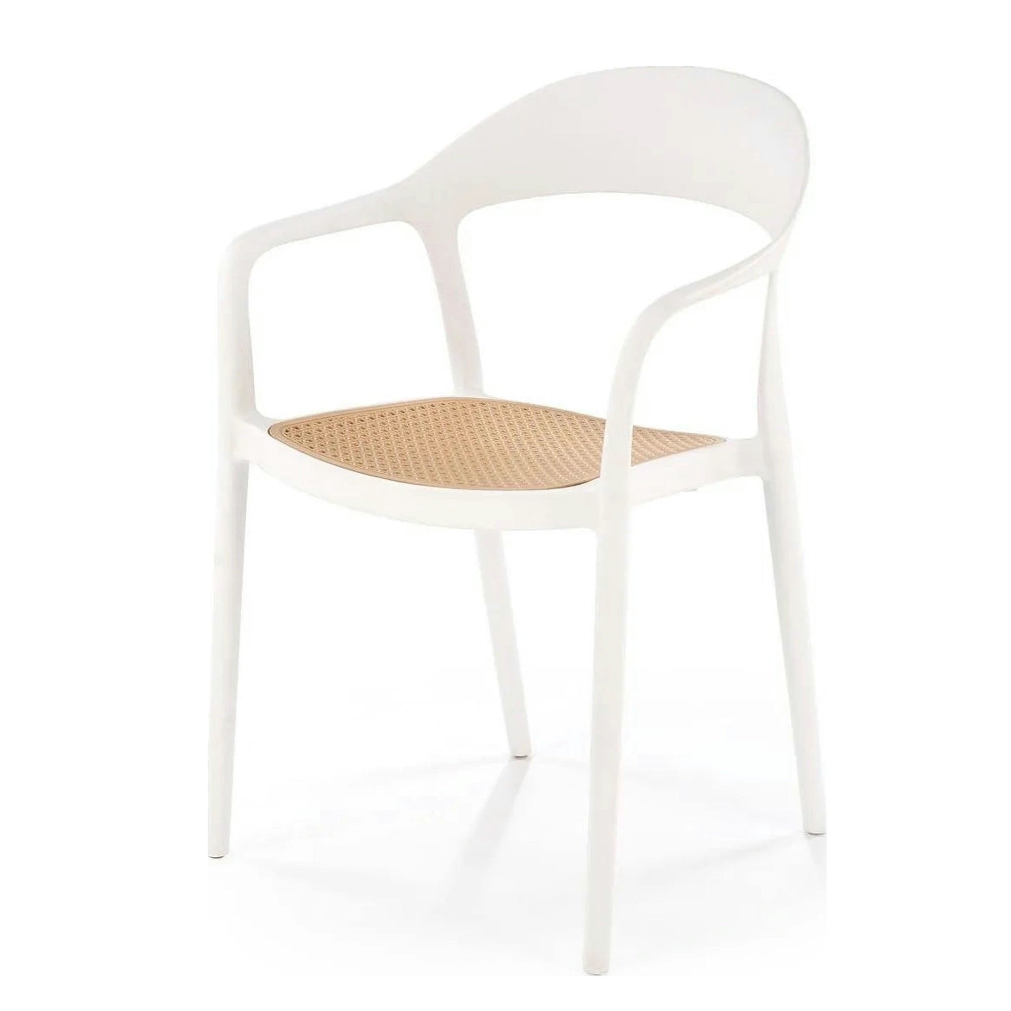 Scaun de gradina K530, stejar/alb, polipropilena, 57x52x80 cm