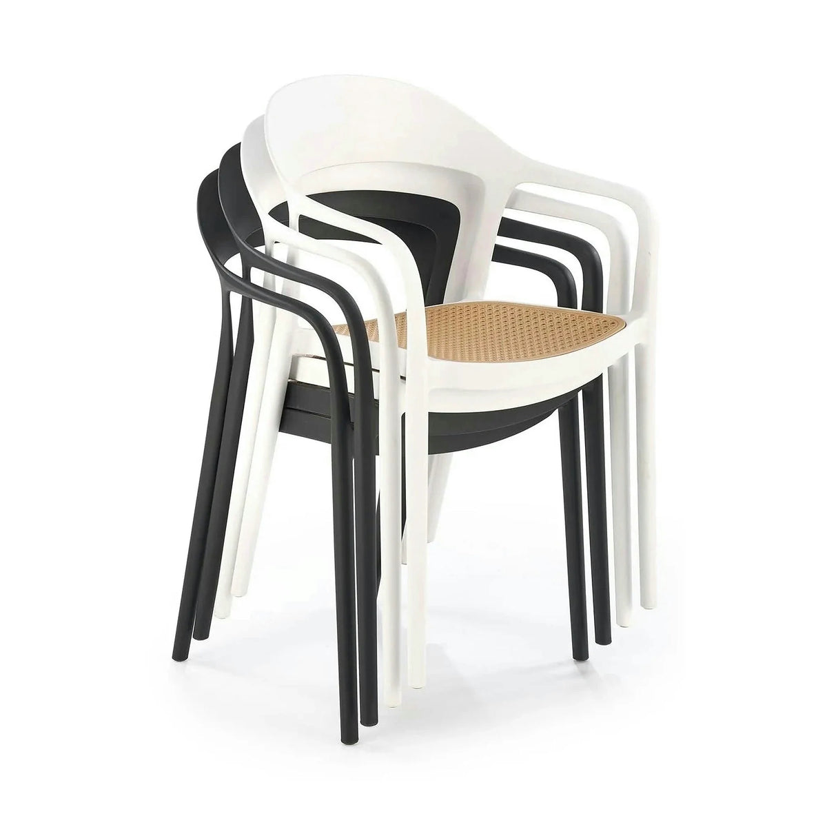 Scaun de gradina K530, stejar/alb, polipropilena, 57x52x80 cm