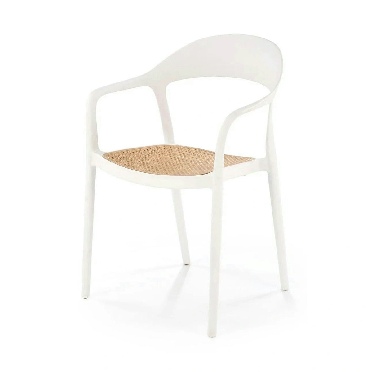 Scaun de gradina K530, stejar/alb, polipropilena, 57x52x80 cm