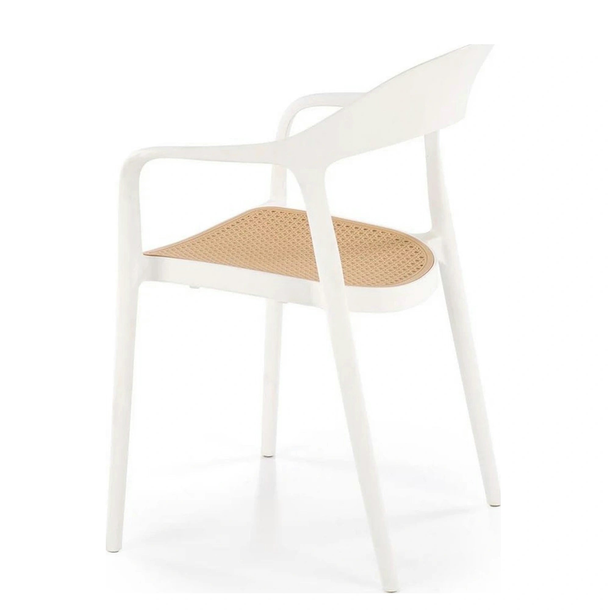 Scaun de gradina K530, stejar/alb, polipropilena, 57x52x80 cm