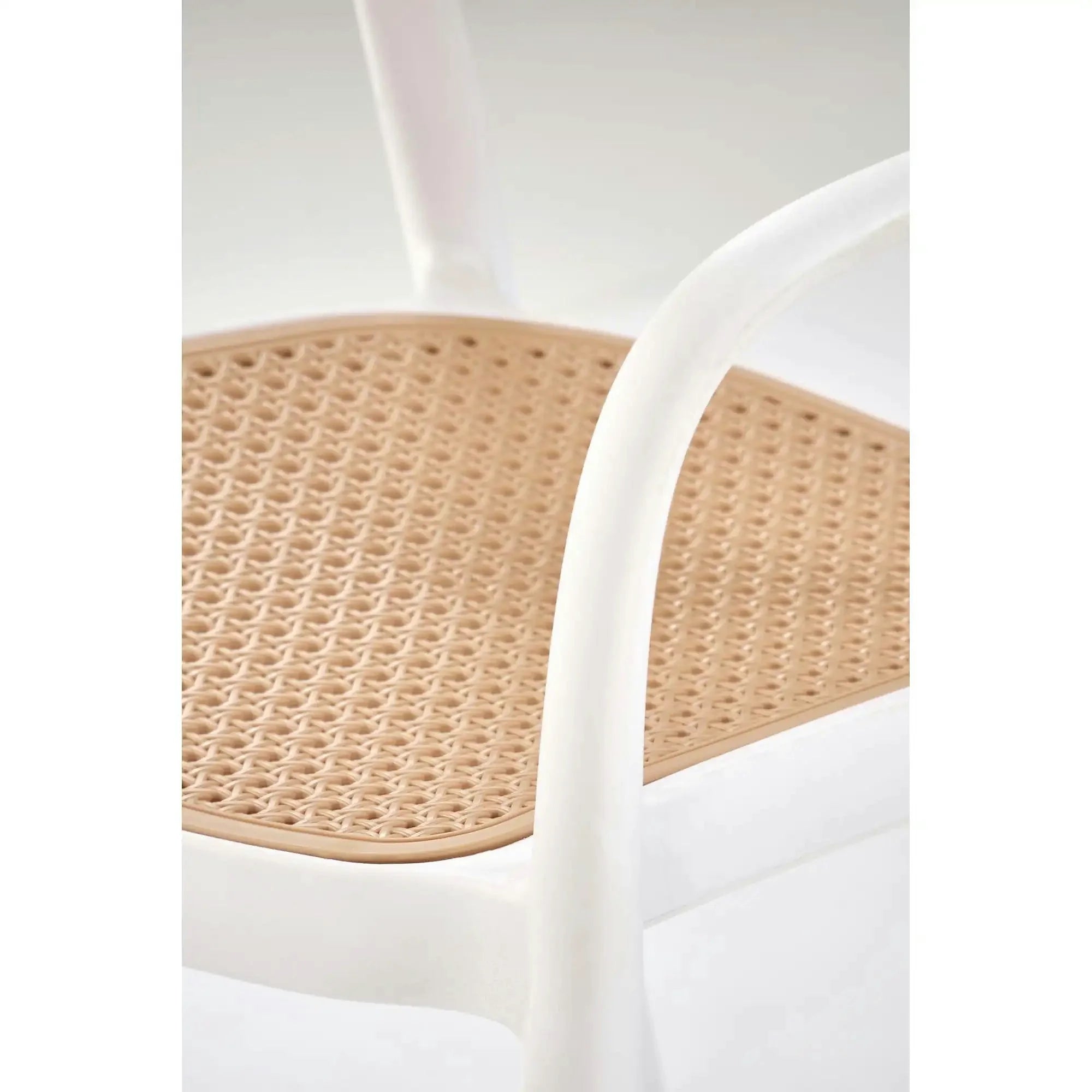 Scaun de gradina K530, stejar/alb, polipropilena, 57x52x80 cm