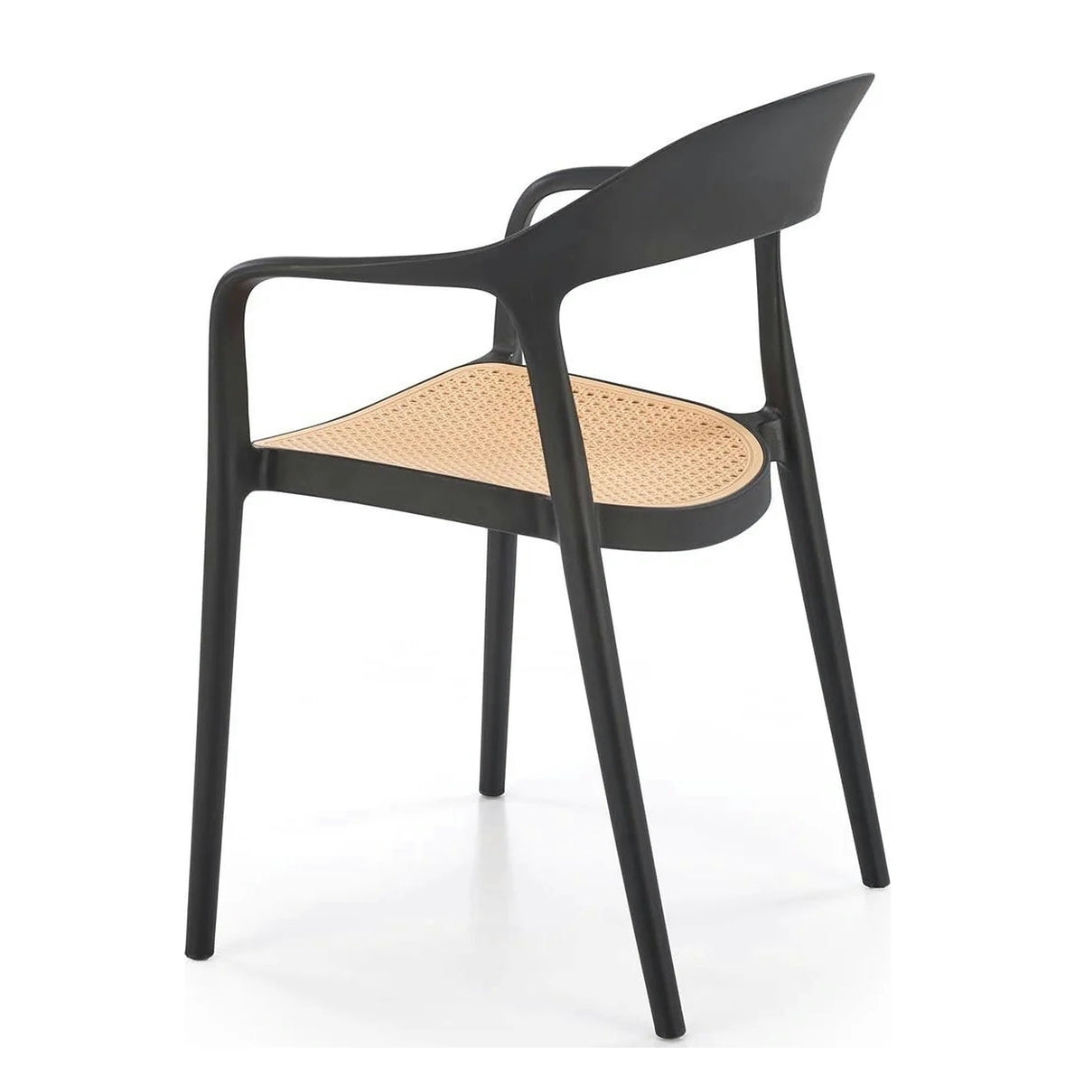 Scaun de gradina K530, stejar/negru, polipropilena, 57x52x80 cm