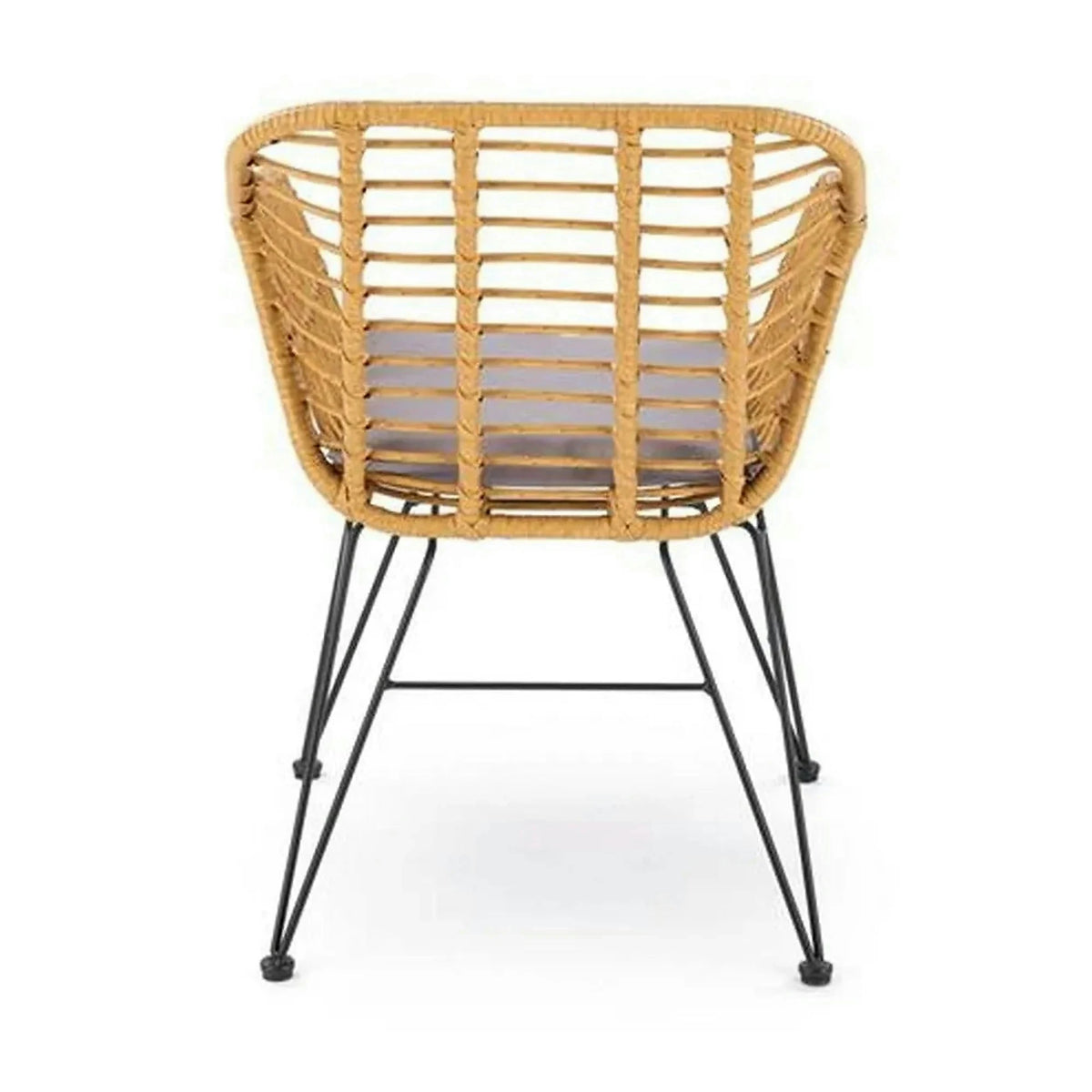 Scaun de gradina K541, gri/stejar, stofa/ratan sintetic, 55x58x77 cm