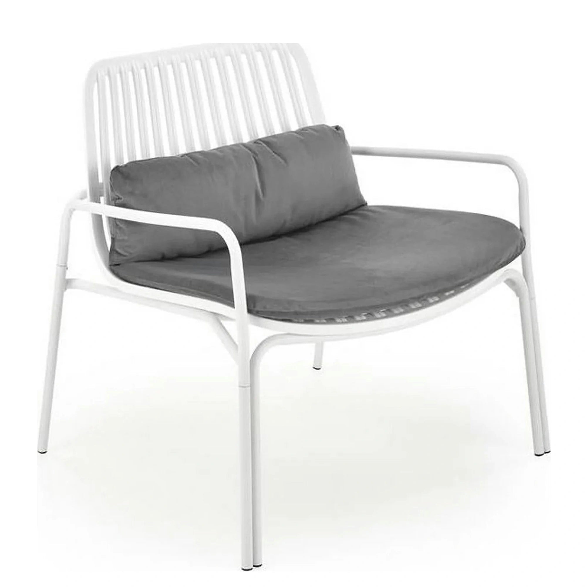 Scaun de gradina MELBY, gri/alb, stofa/polipropilena, 71x66x75 cm
