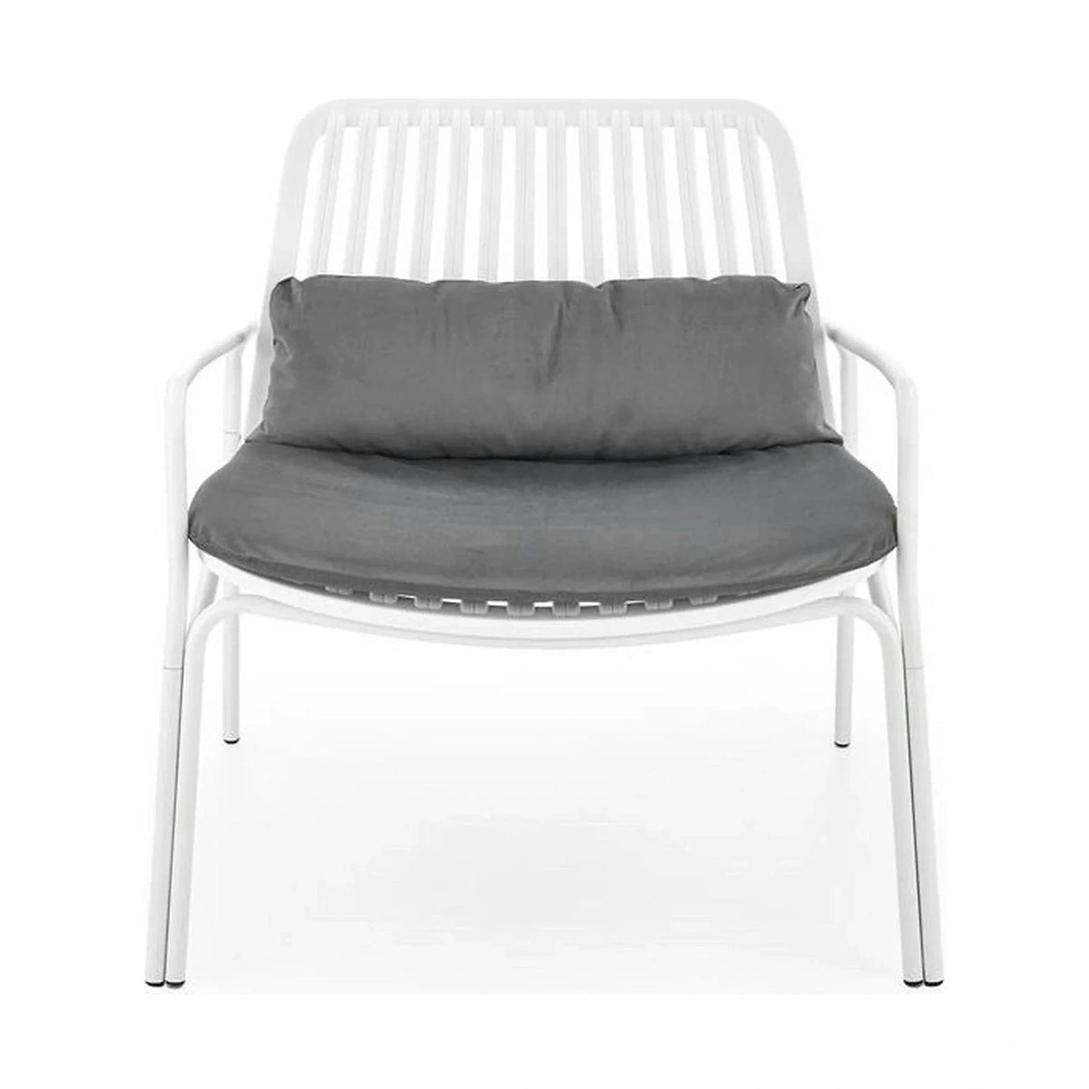 Scaun de gradina MELBY, gri/alb, stofa/polipropilena, 71x66x75 cm