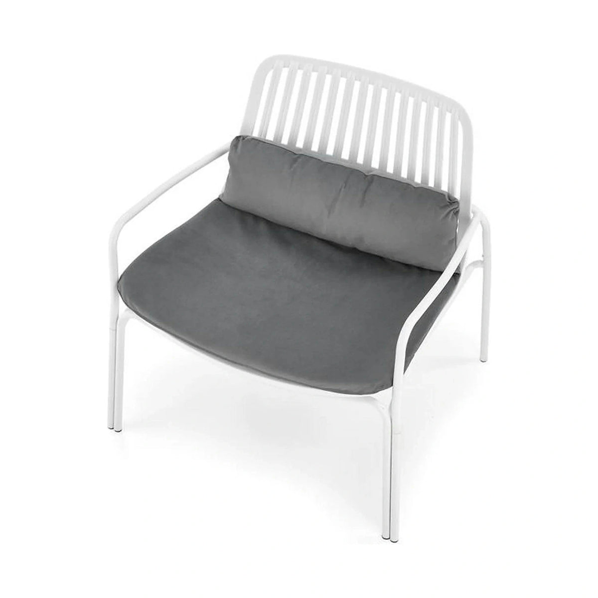 Scaun de gradina MELBY, gri/alb, stofa/polipropilena, 71x66x75 cm