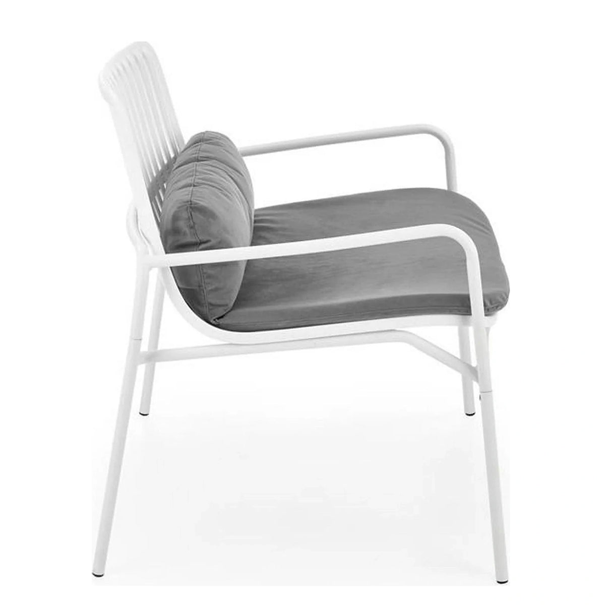 Scaun de gradina MELBY, gri/alb, stofa/polipropilena, 71x66x75 cm