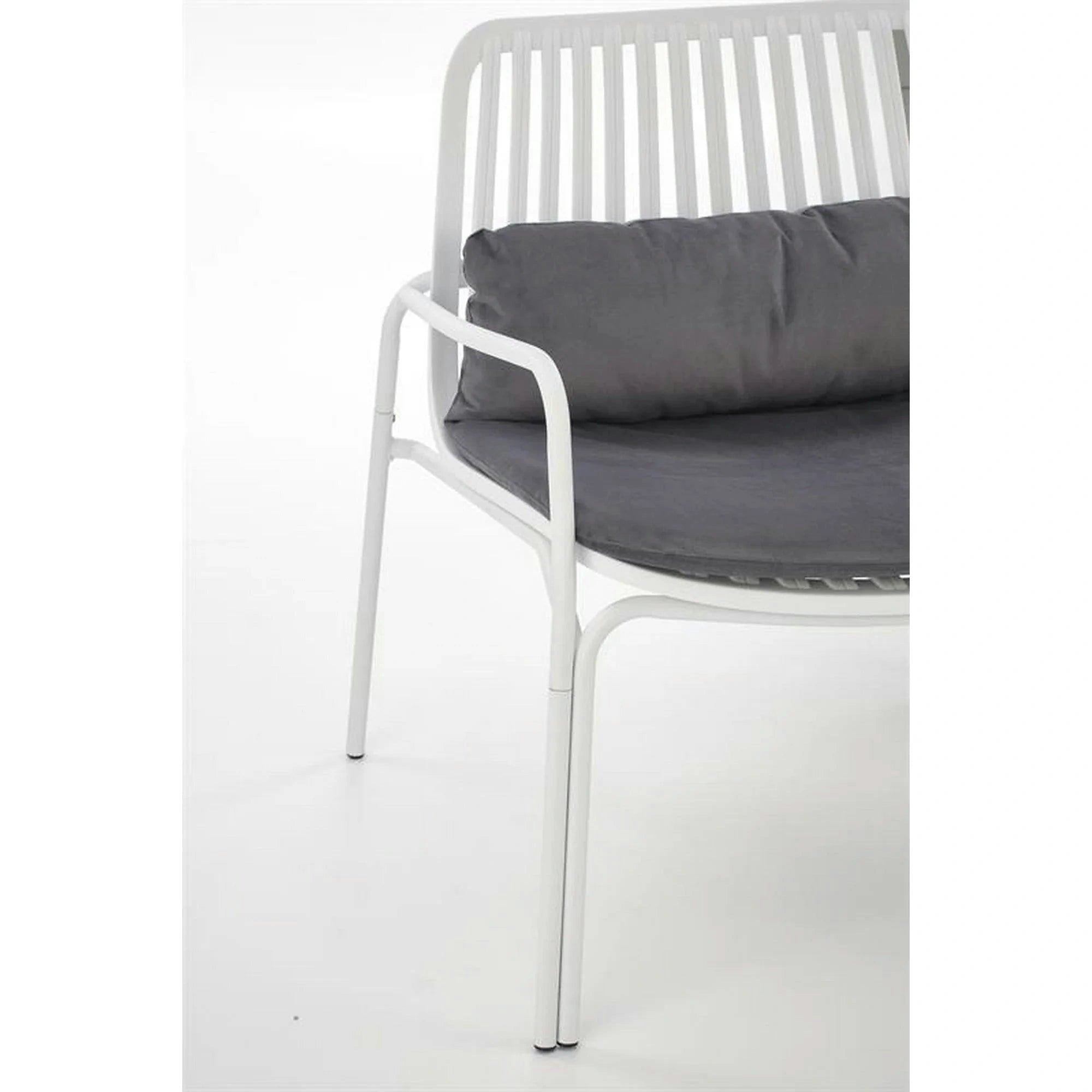 Scaun de gradina MELBY, gri/alb, stofa/polipropilena, 71x66x75 cm