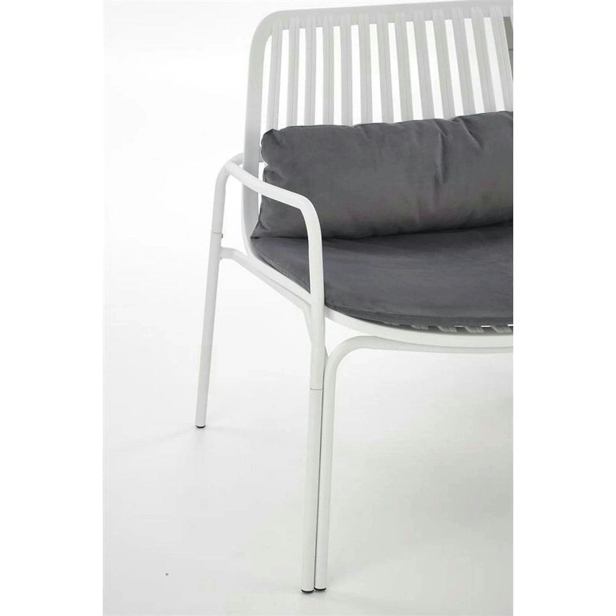 Scaun de gradina MELBY, gri/alb, stofa/polipropilena, 71x66x75 cm