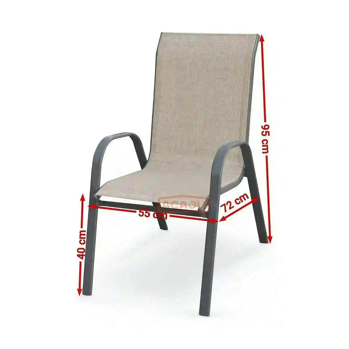 Scaun de gradina MOSLER, gri, plasa/otel, 55x72x95 cm