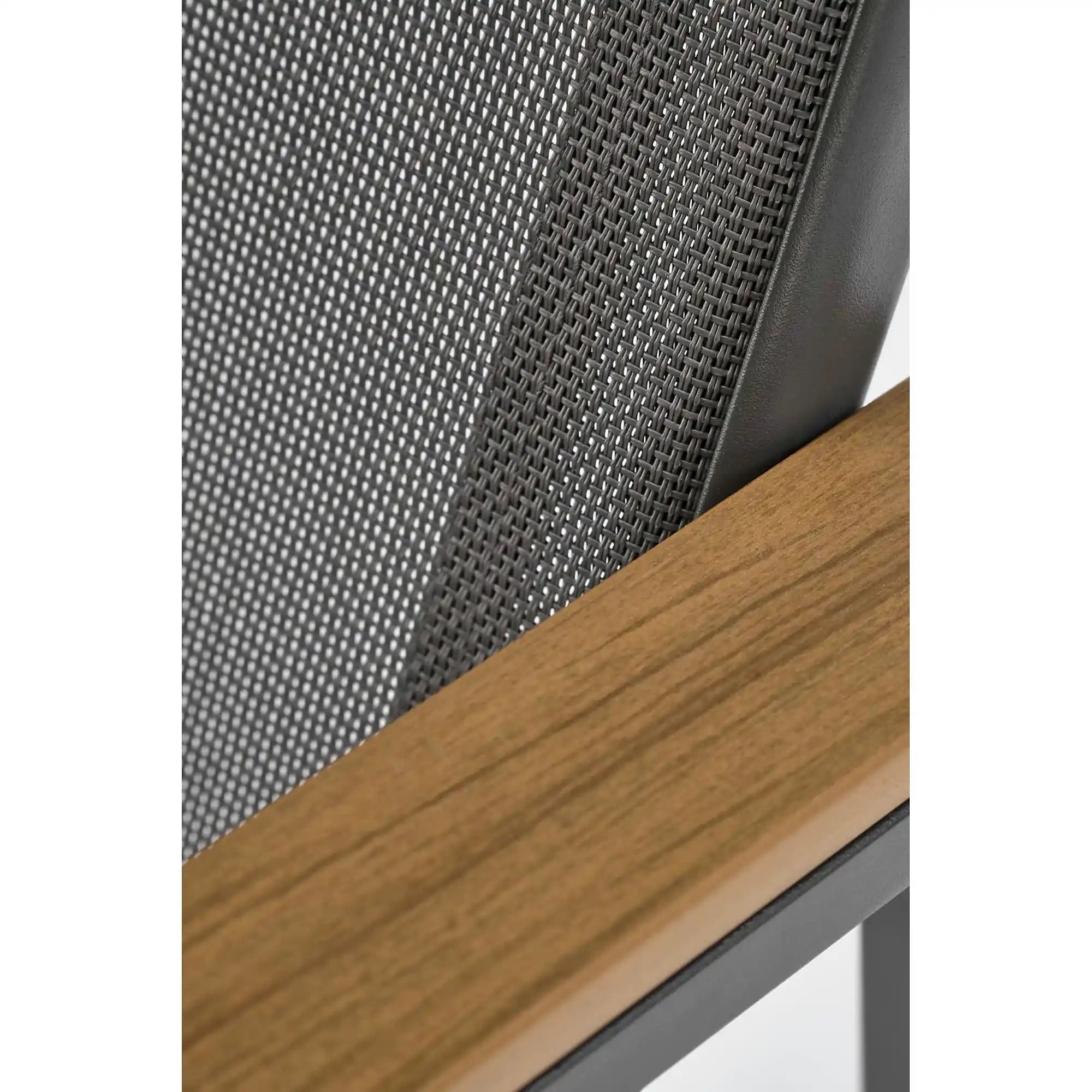 Scaun de gradina ZLATAN, gri inchis, plasa/polipropilena/metal, 62x86x97 cm