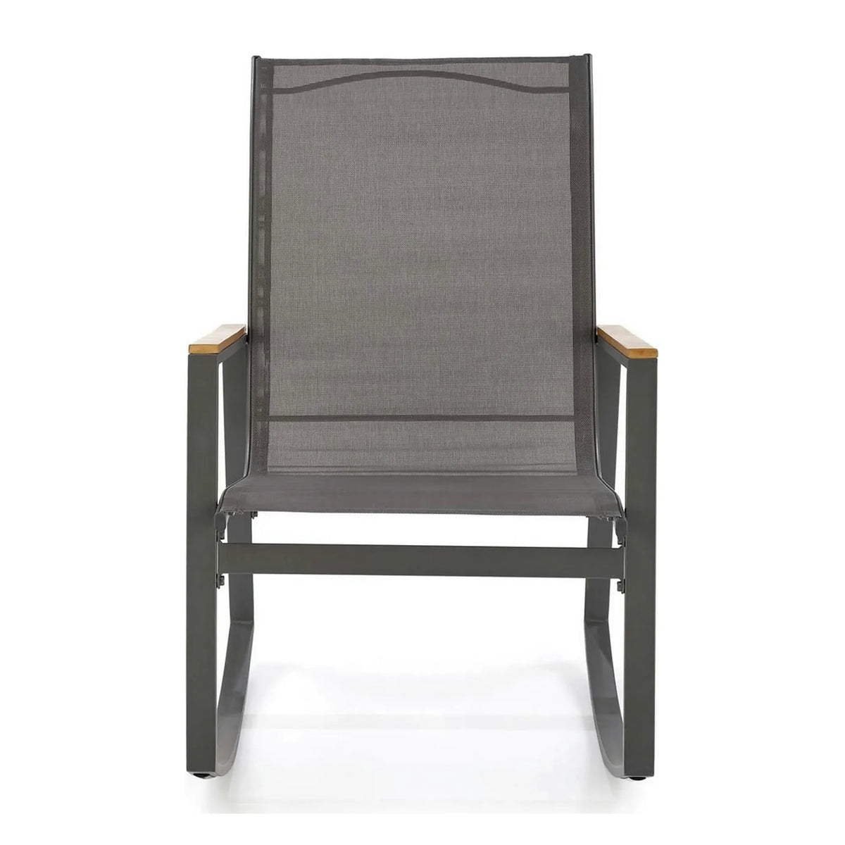 Scaun de gradina ZLATAN, gri inchis, plasa/polipropilena/metal, 62x86x97 cm