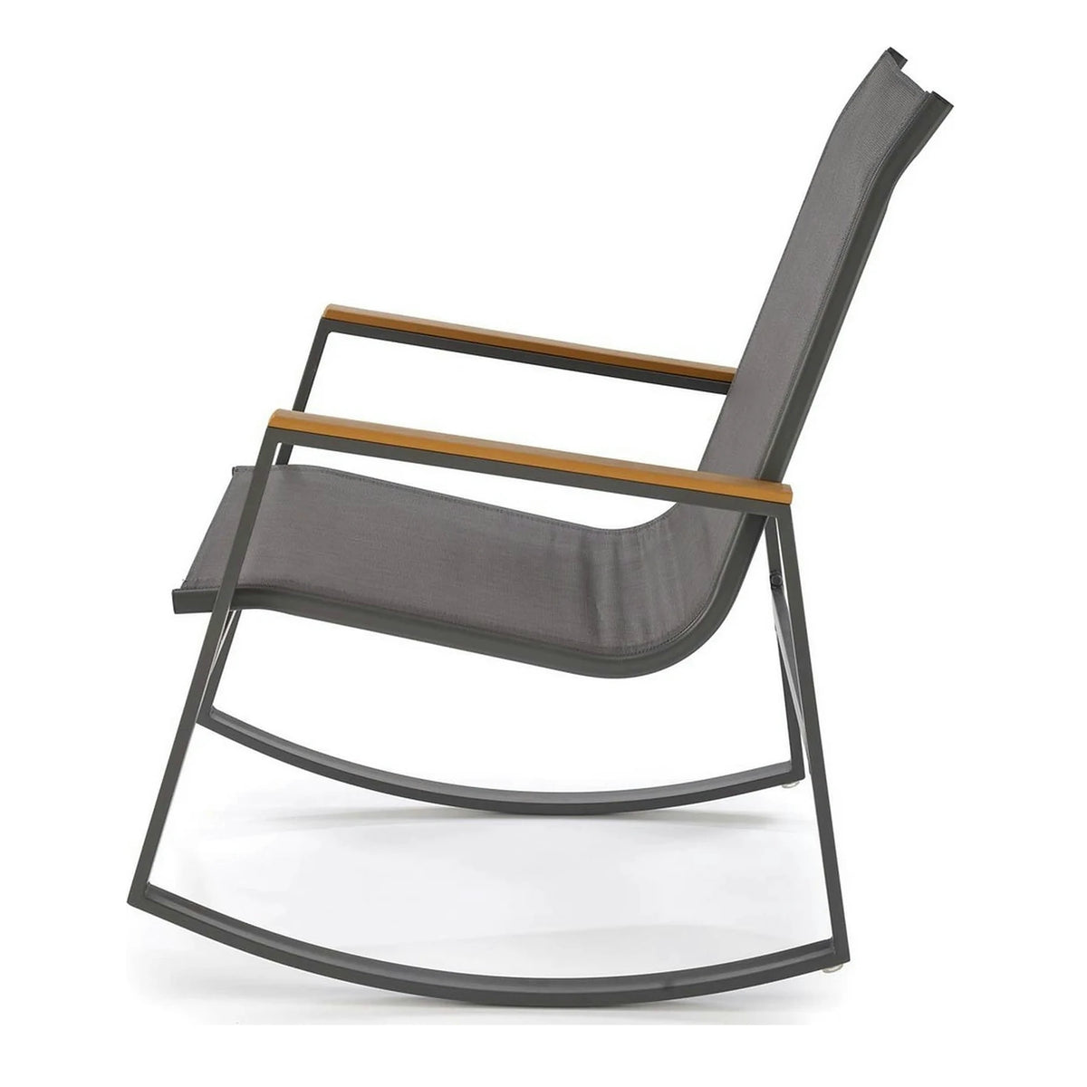 Scaun de gradina ZLATAN, gri inchis, plasa/polipropilena/metal, 62x86x97 cm