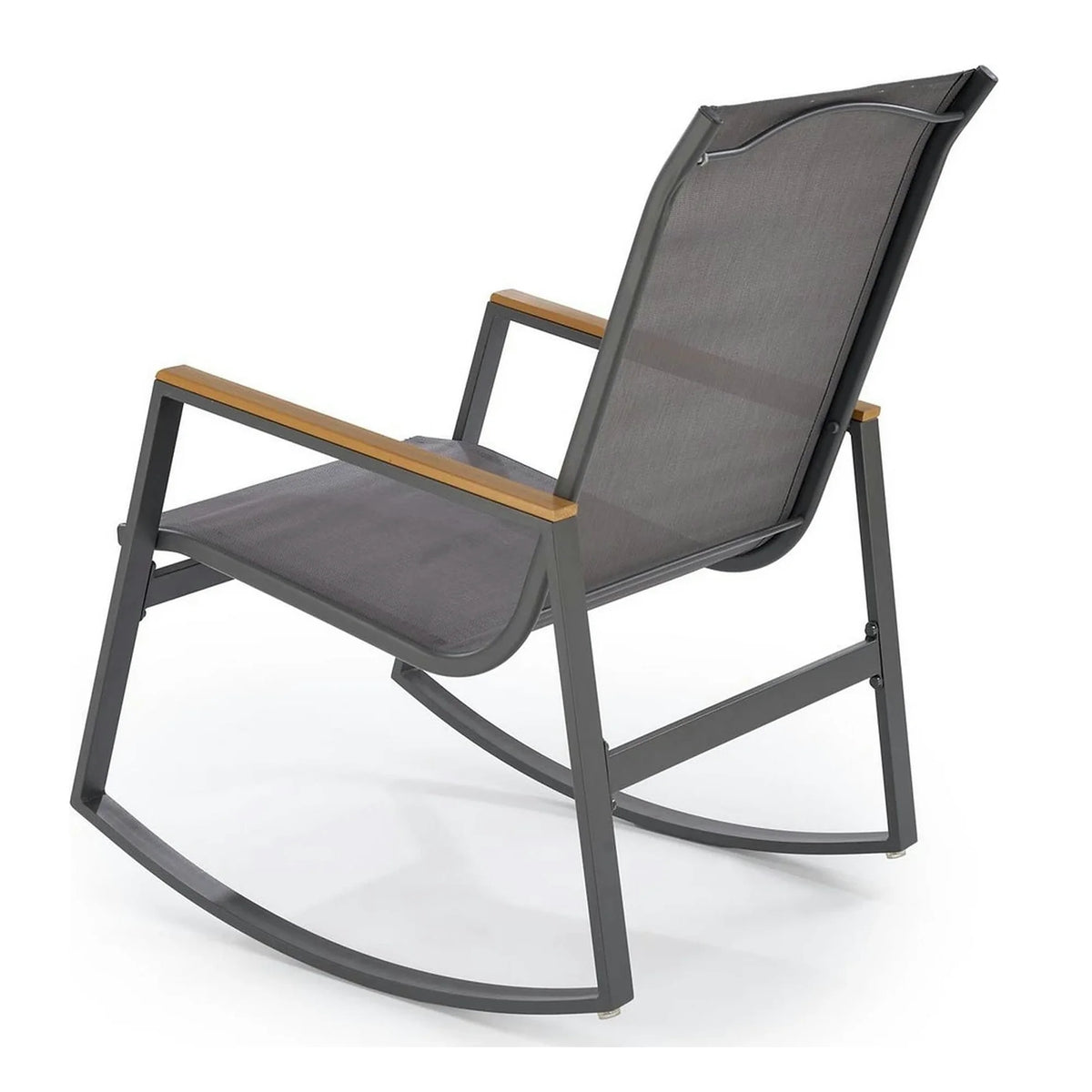 Scaun de gradina ZLATAN, gri inchis, plasa/polipropilena/metal, 62x86x97 cm