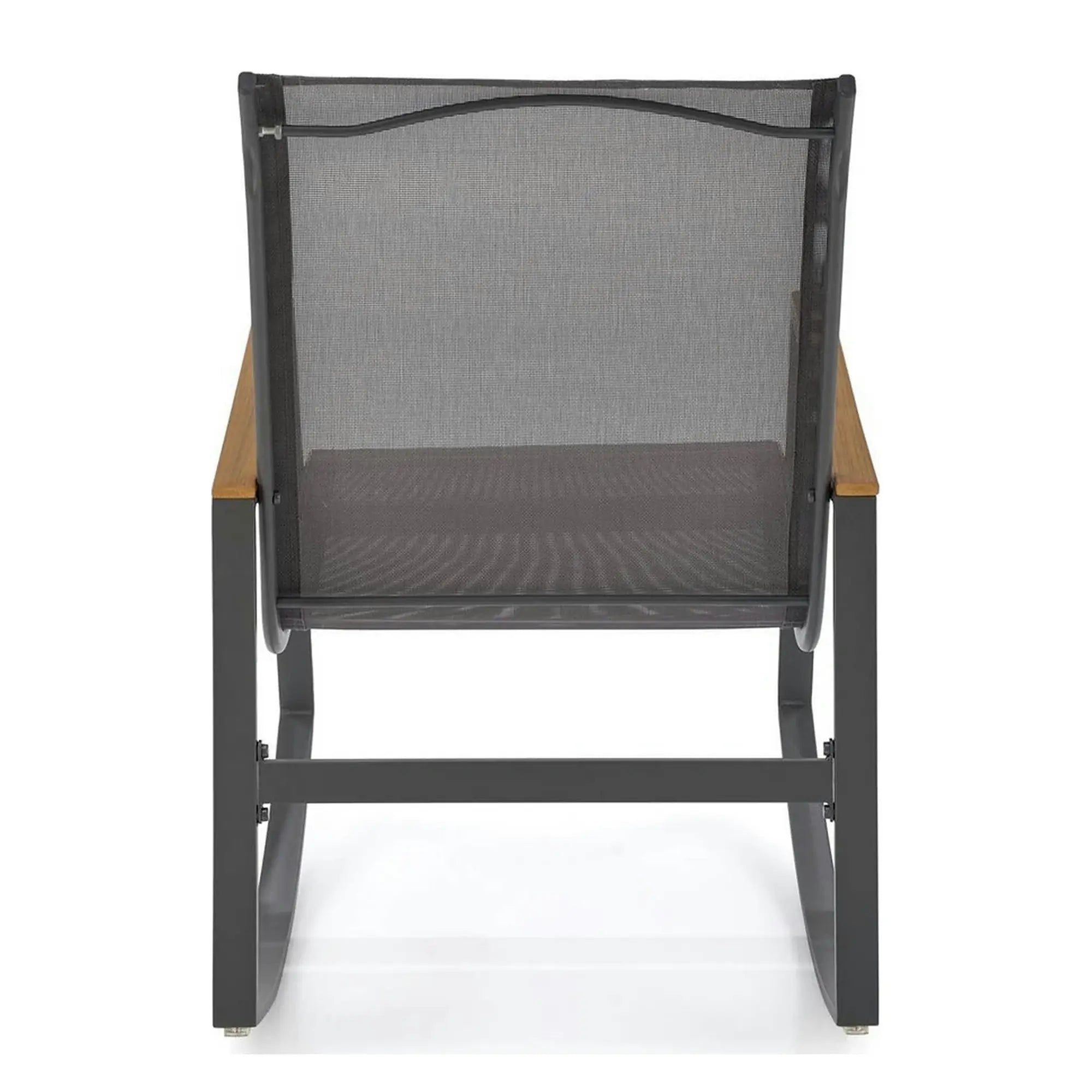 Scaun de gradina ZLATAN, gri inchis, plasa/polipropilena/metal, 62x86x97 cm