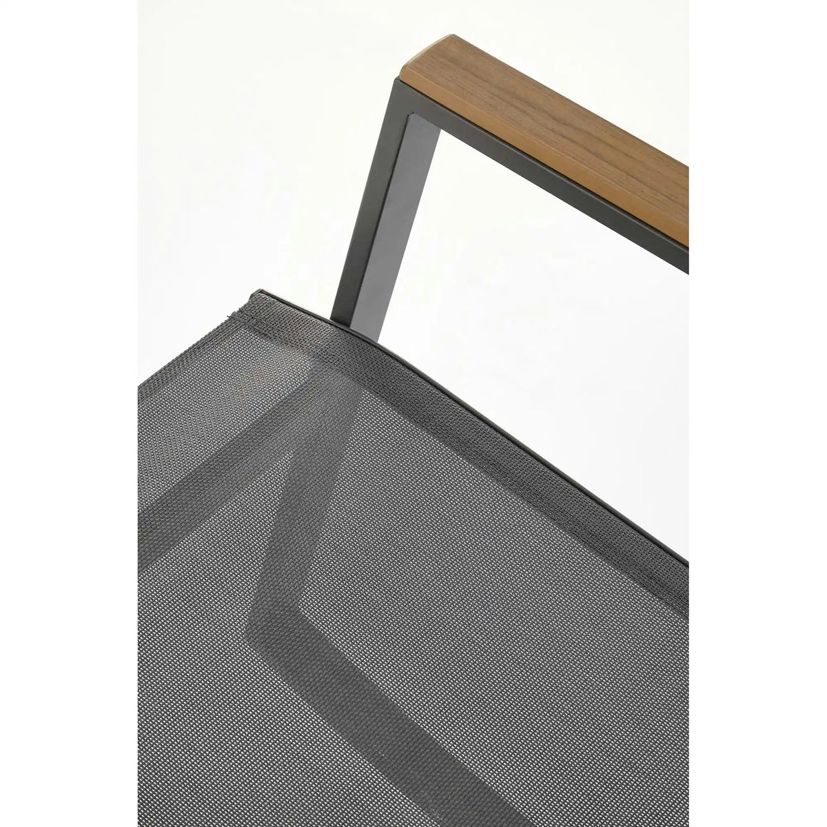 Scaun de gradina ZLATAN, gri inchis, plasa/polipropilena/metal, 62x86x97 cm