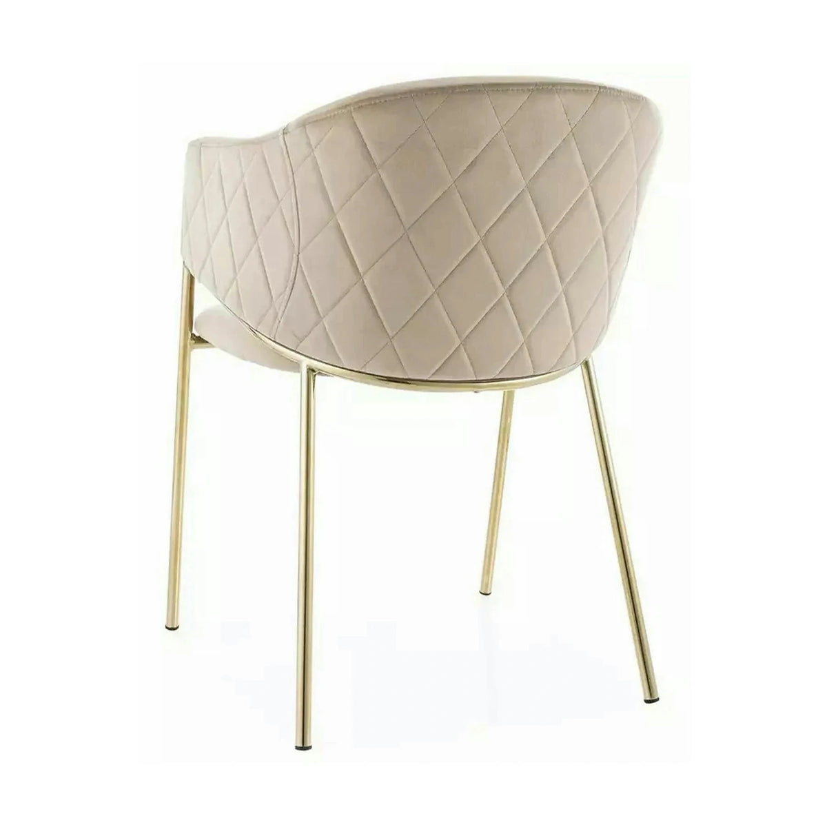 Scaun de living modern BONO, bej/auriu, stofa catifelata/metal, 55x44x77 cm