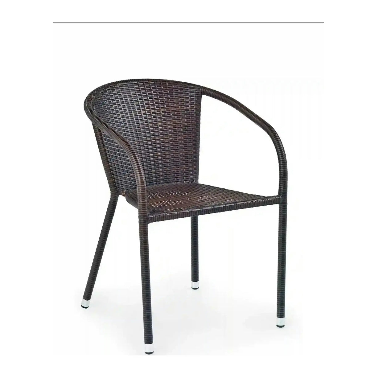 Scaun de ratan MIDAS, maro inchis, ratan sintetic/otel, 57x57x78 cm